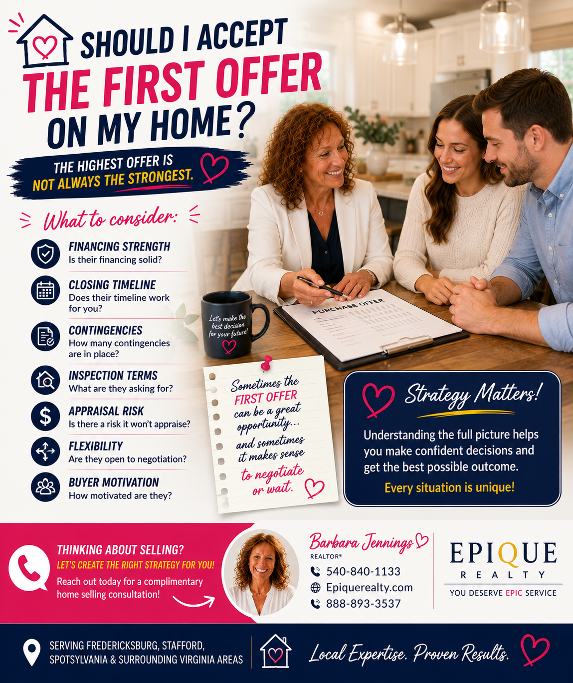 Should you accept the first offer on your home in Fredericksburg VA Barbara Jennings