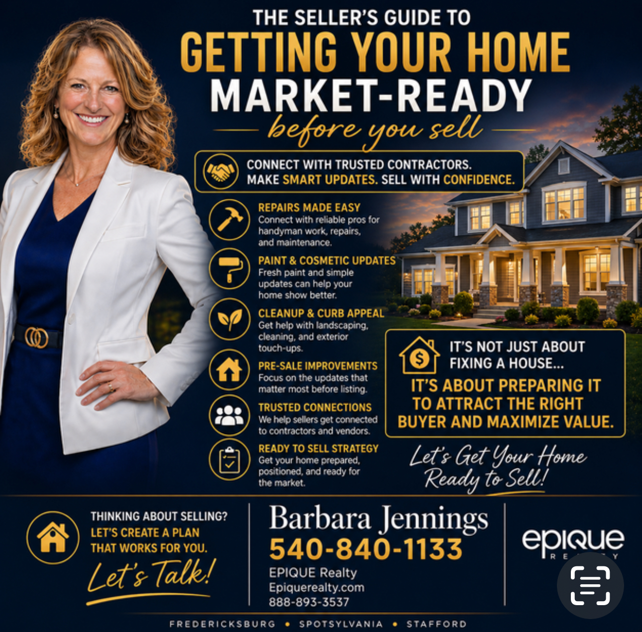 Pre-listing checklist for selling your home in Fredericksburg VA Barbara Jennings