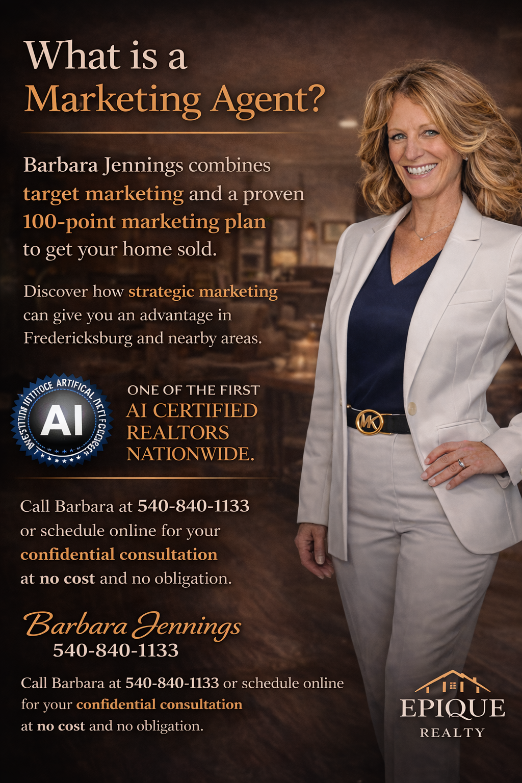 Barbara Jennings 100-Point Marketing Plan for selling homes in Fredericksburg VA
