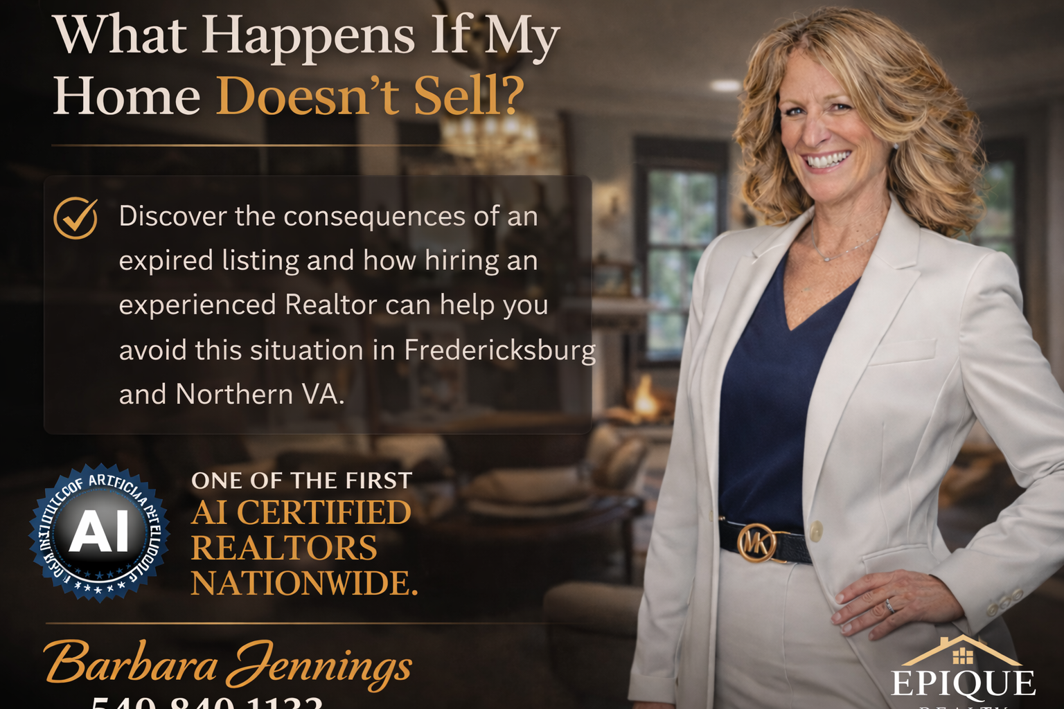 Barbara Jennings AI certified real estate marketing and listing services Virginia
