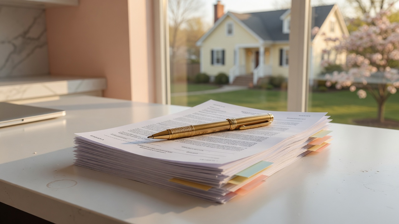 Real estate contract documents and pen on a clean desk, ready for buyer contingencies review
