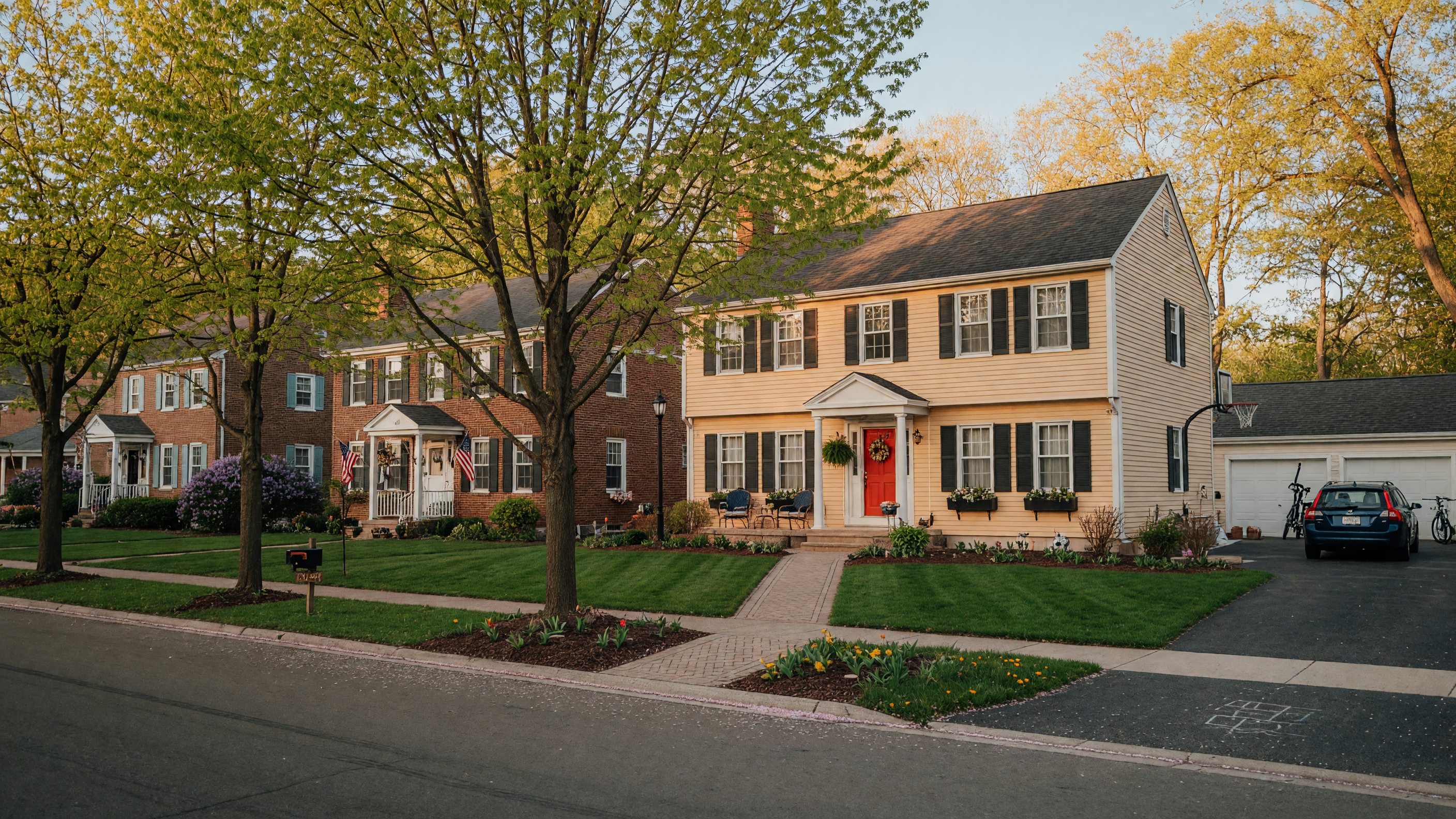 Charming Mid-Michigan residential neighborhood with well-maintained homes and mature trees