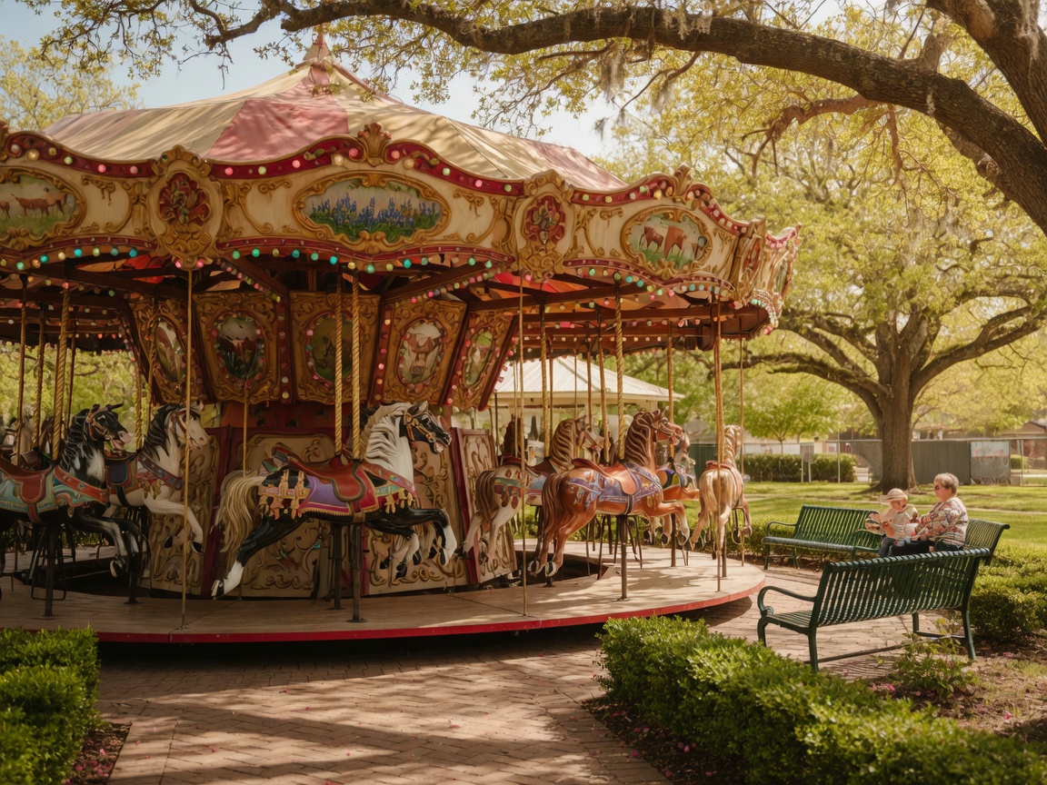 Carousel at Fireman's Park in Brenham, Texas