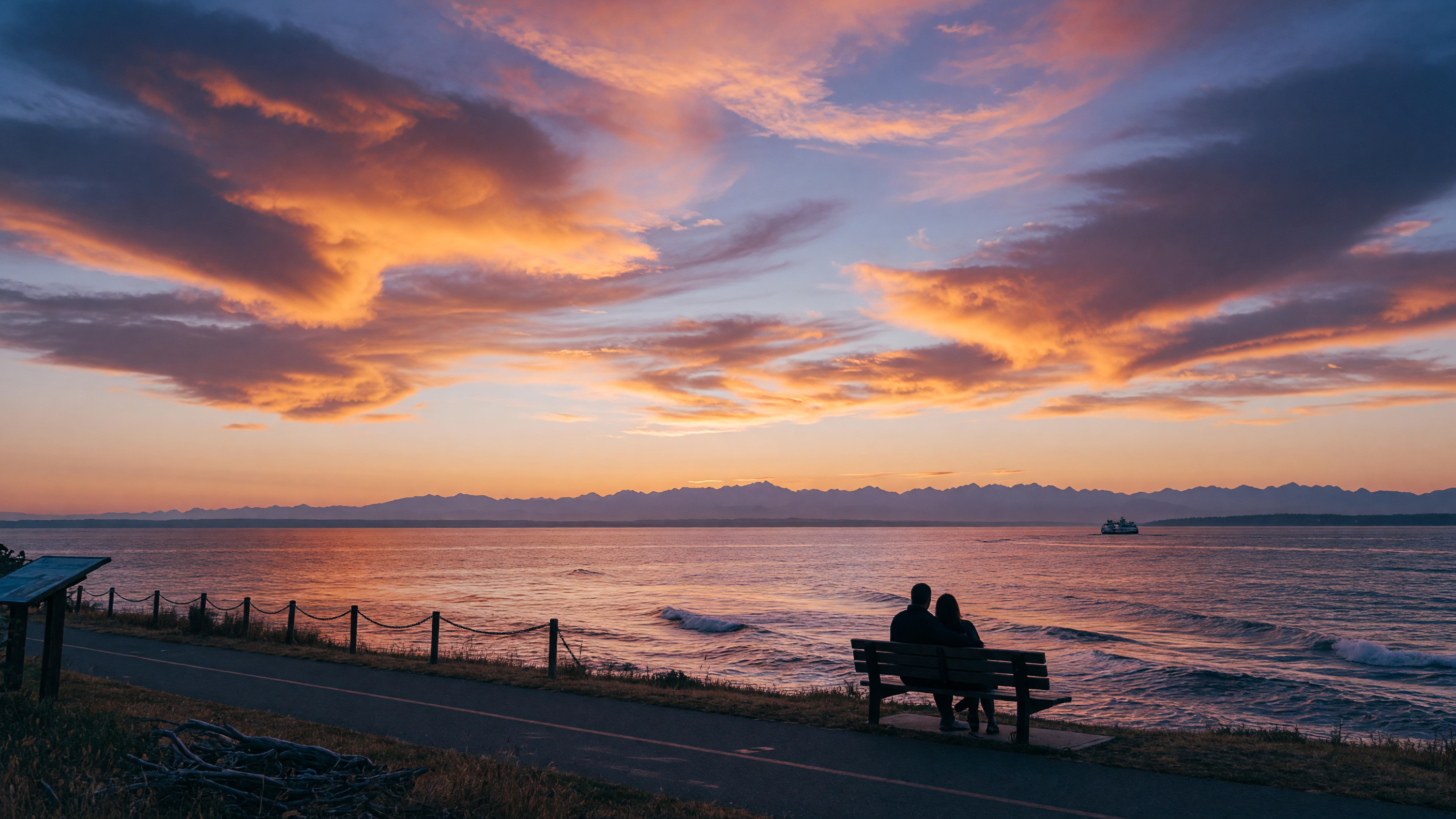 Pacific Ocean sunset from the Dallas Road waterfront trail