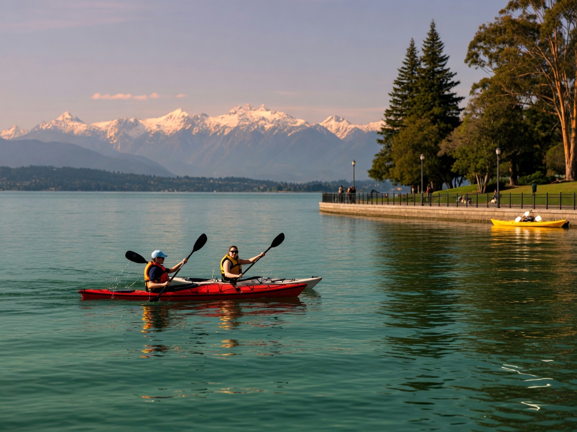 Kayaking in the calm waters of Victoria's harbour