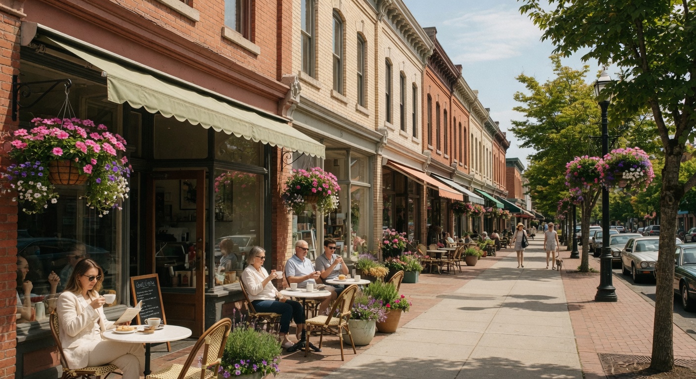 Walkable street in Oak Bay