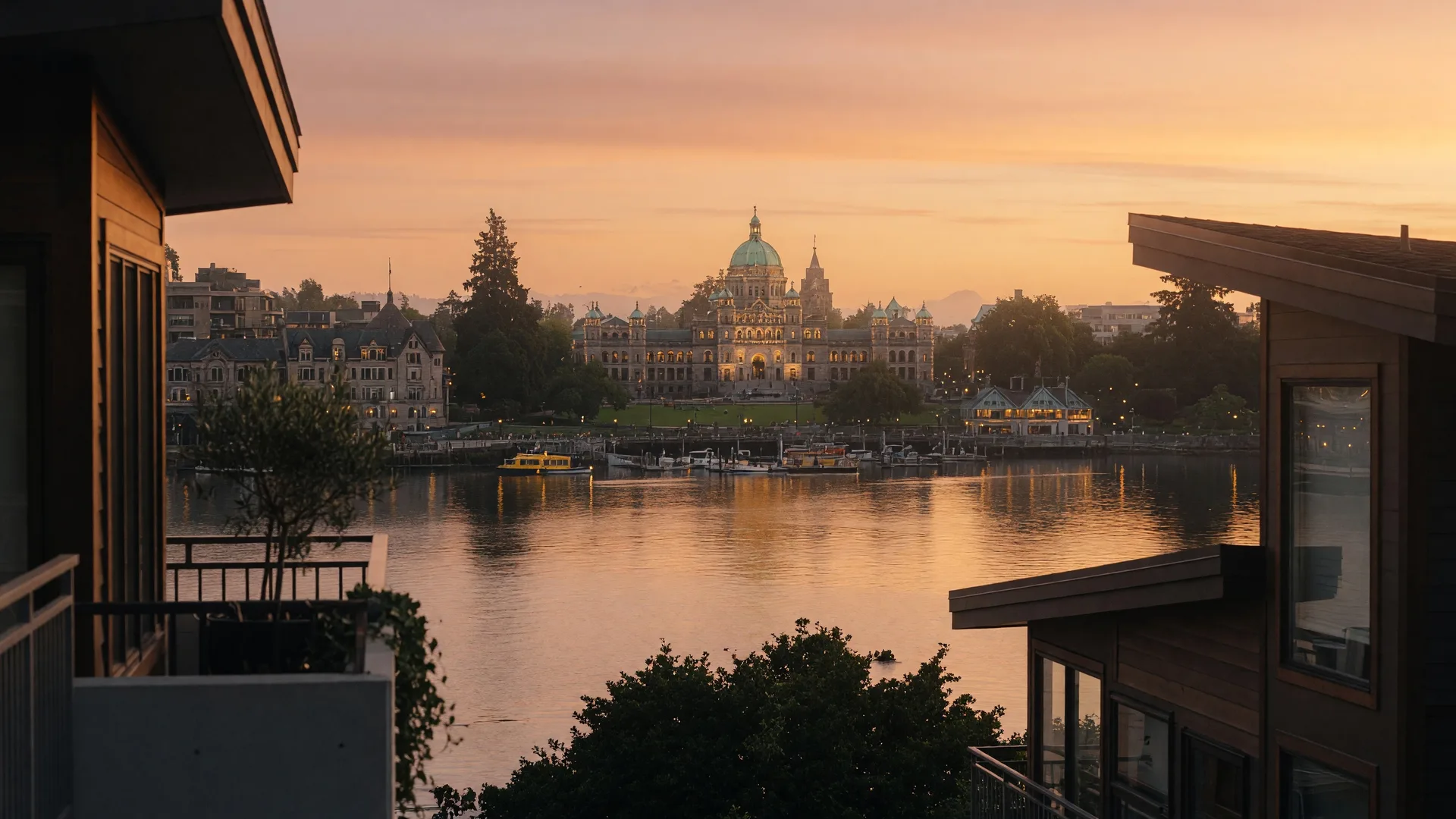 Victoria Inner Harbour at golden hour
