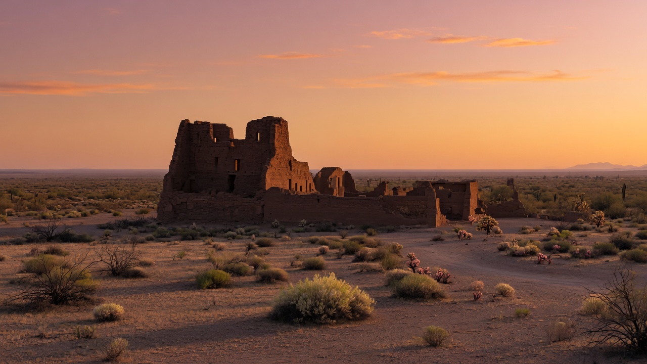 Desert landscape in Eloy, Arizona along the I-10 corridor