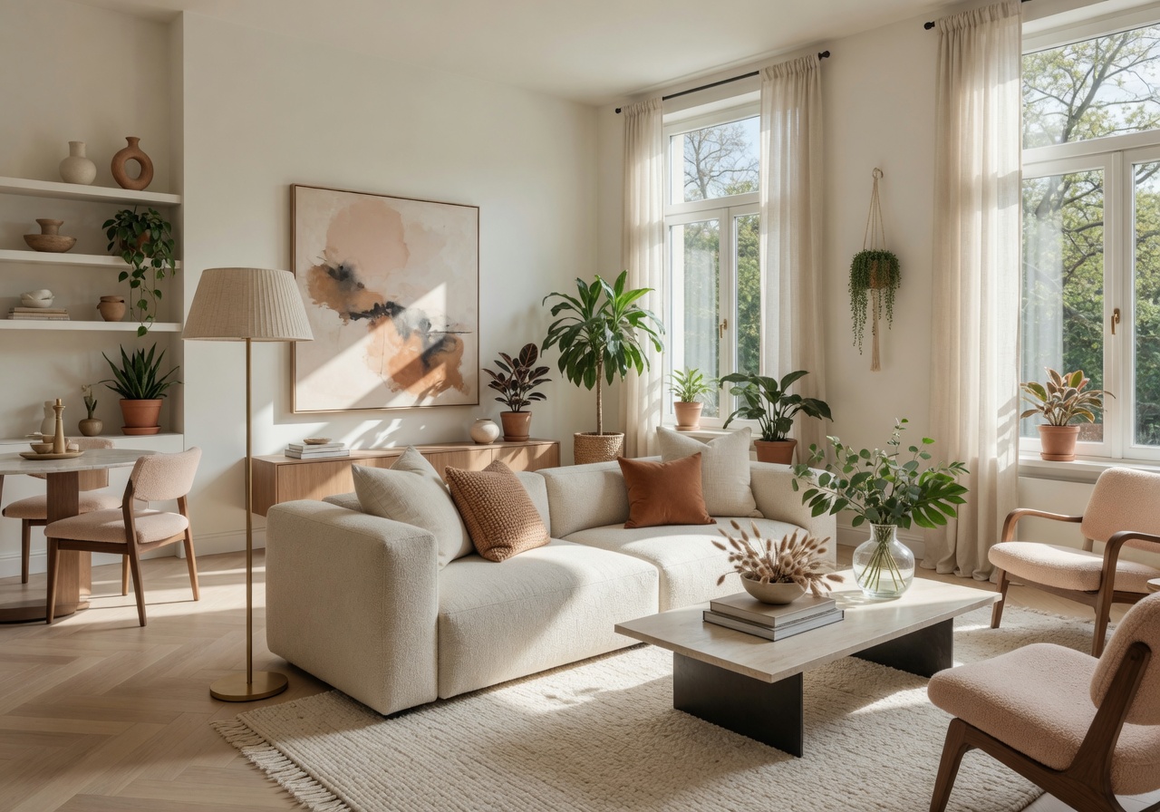 Beautifully staged living room ready for showing