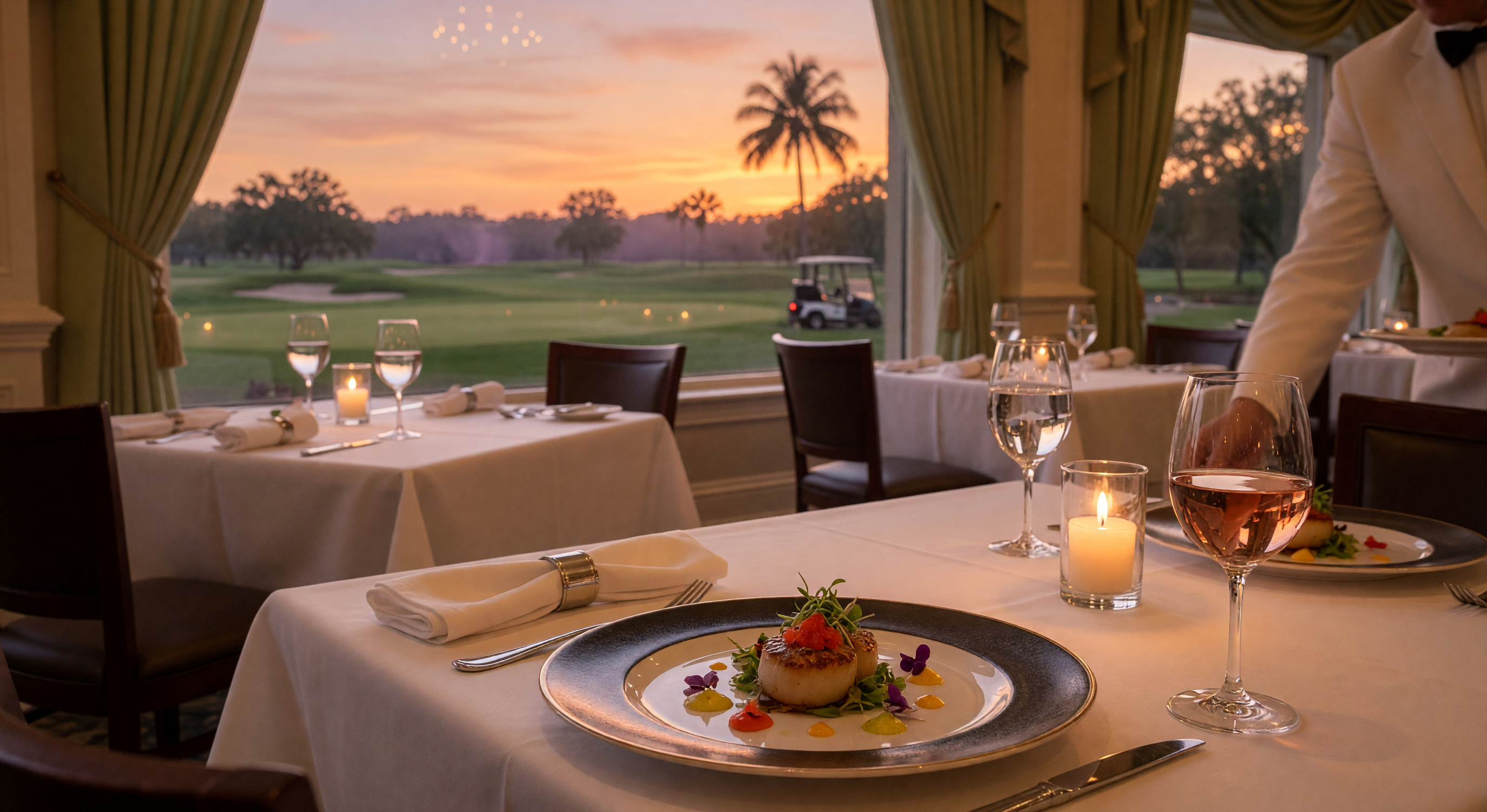 Elegant dining at a country club in The Villages, Florida