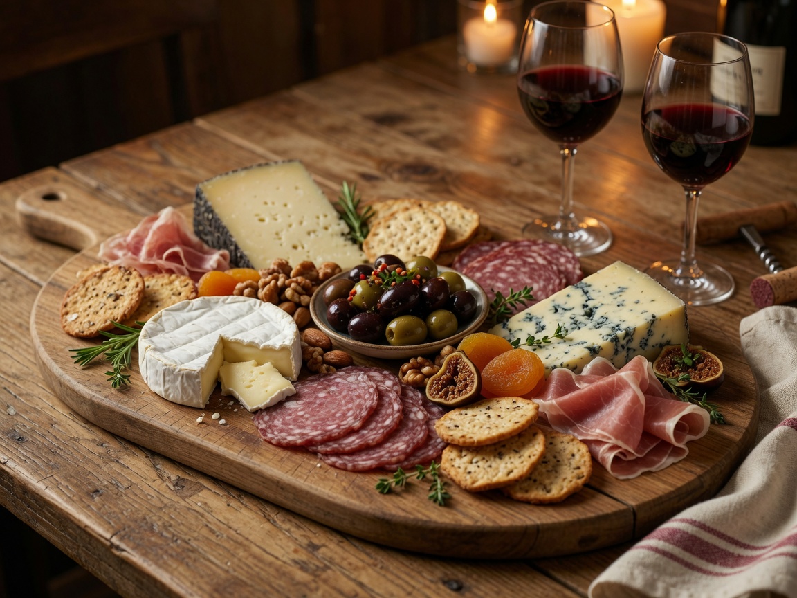 Charcuterie board and wine at The Agitated Grape Bar & Bistro in Davison