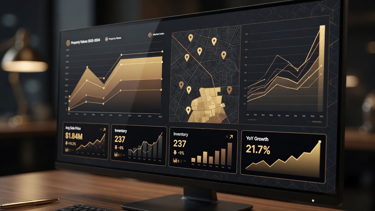 AI-powered real estate analytics dashboard helping coordinate dual transactions