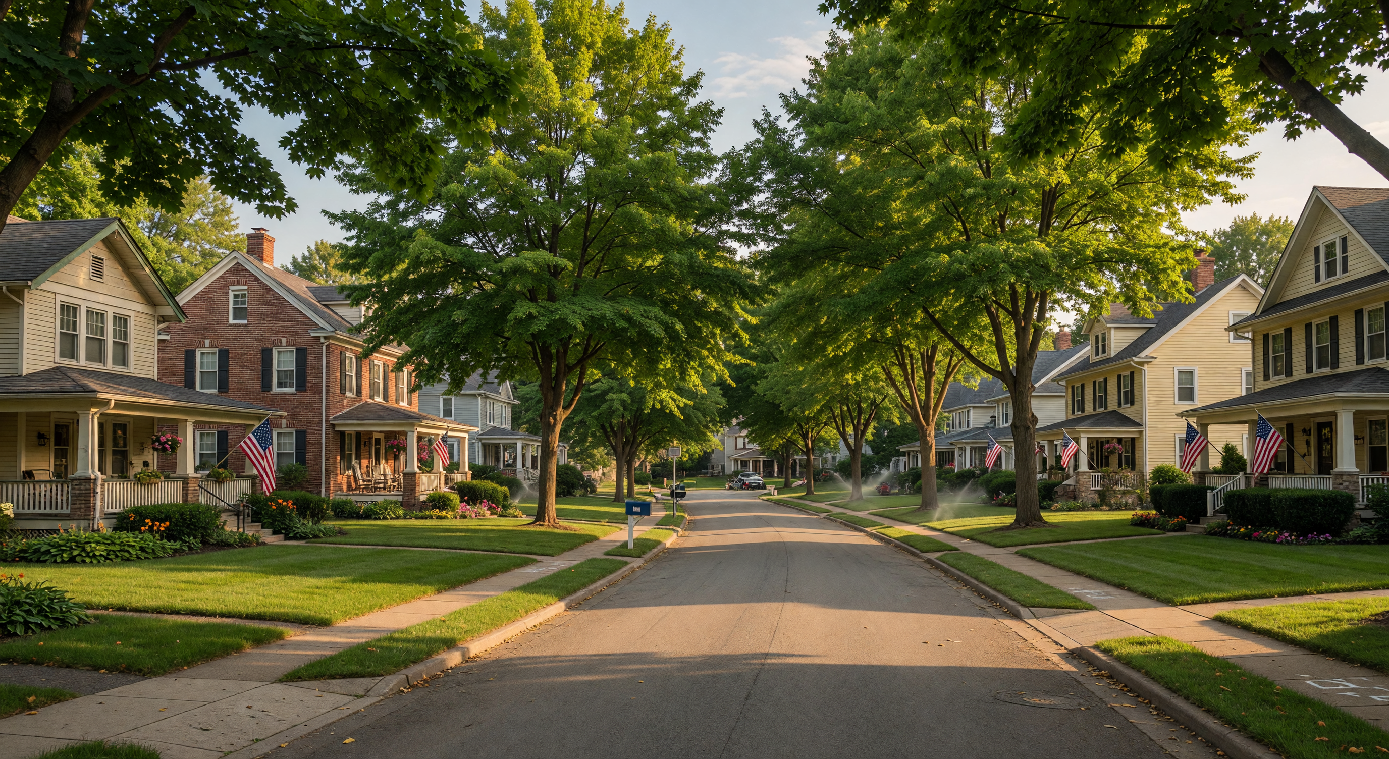 Beautiful tree-lined neighborhood in Northwest Indiana