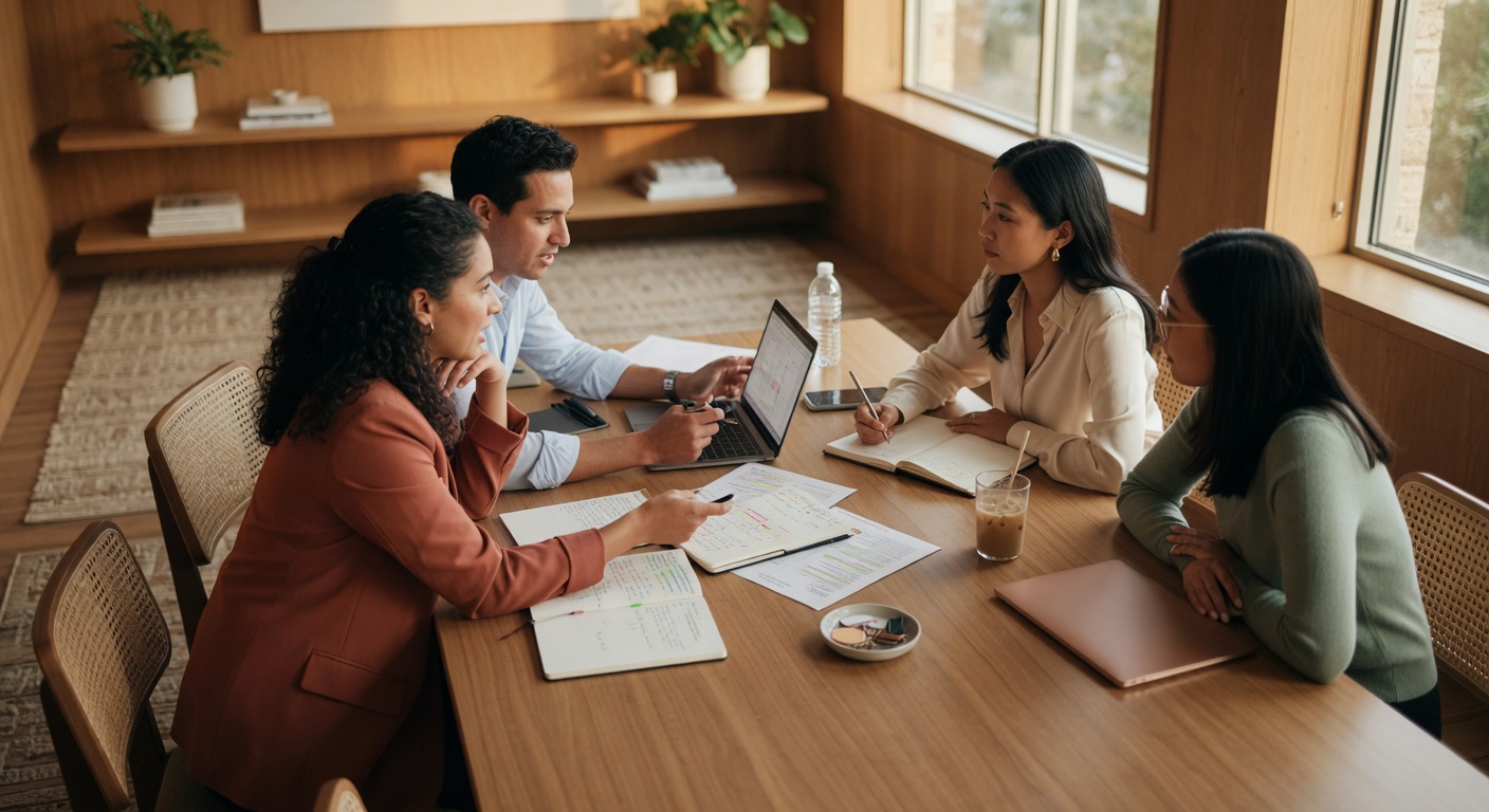 Diverse group of real estate professionals networking at a high-energy event