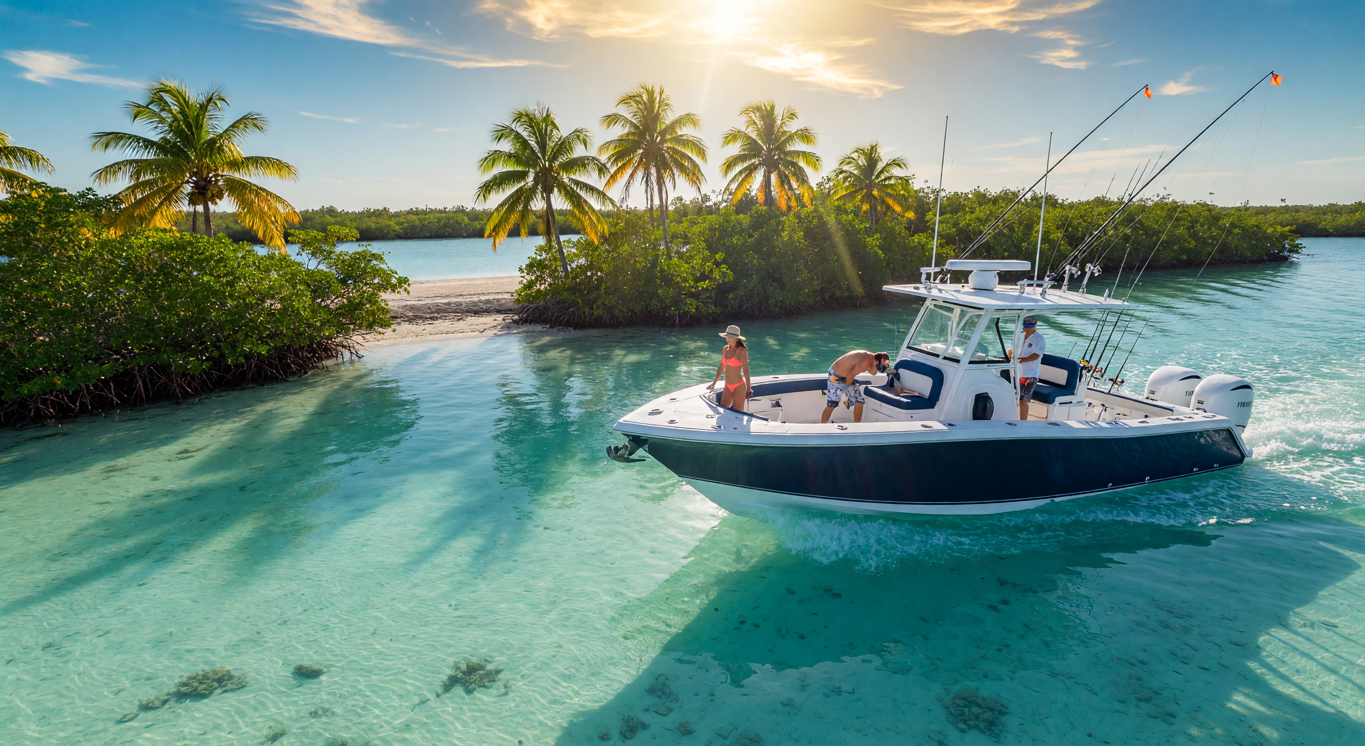 Aerial view of the Florida Keys island chain