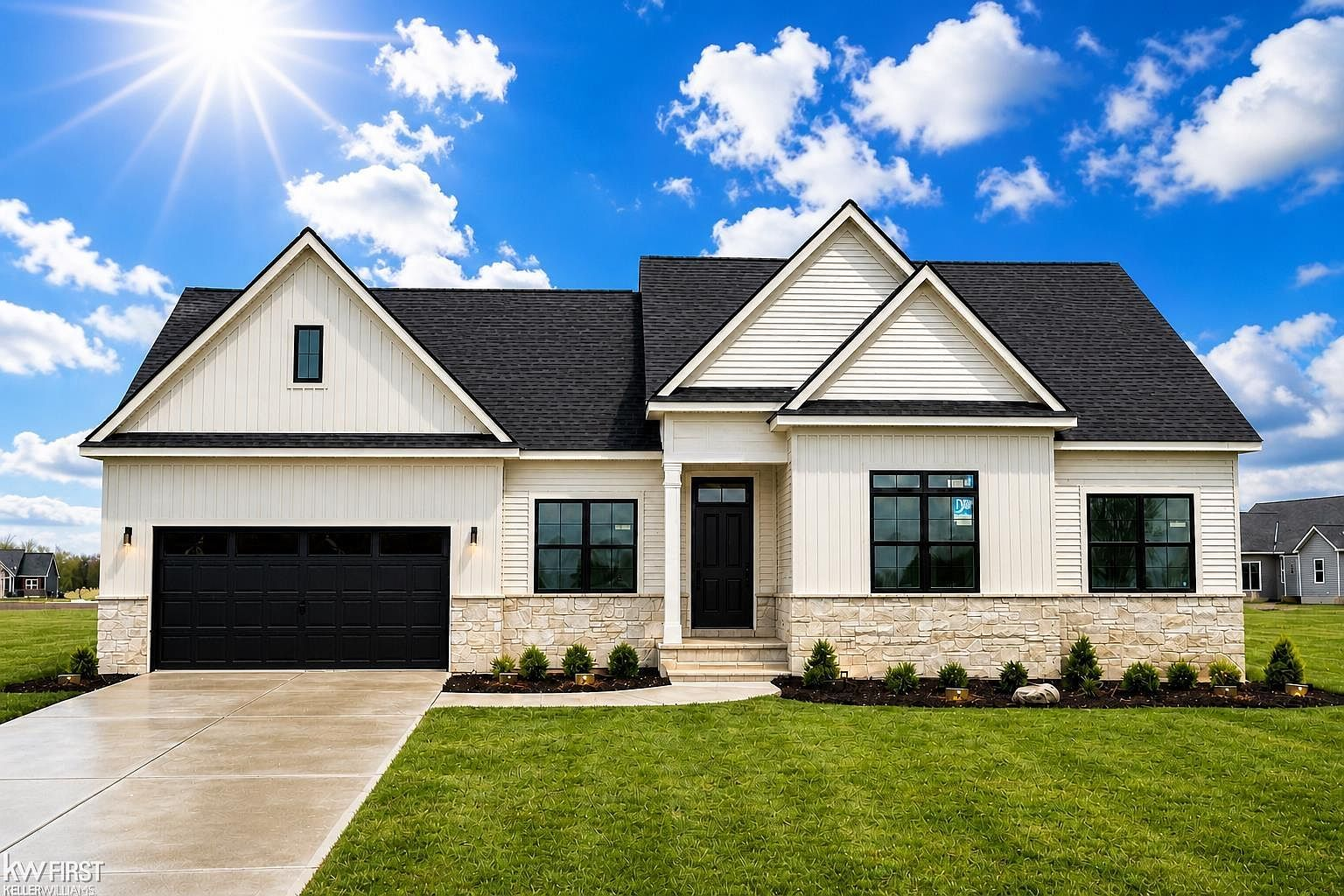 Craftsman ranch home at 5381 Championship Drive in Linden, Michigan — new construction in the Championship community