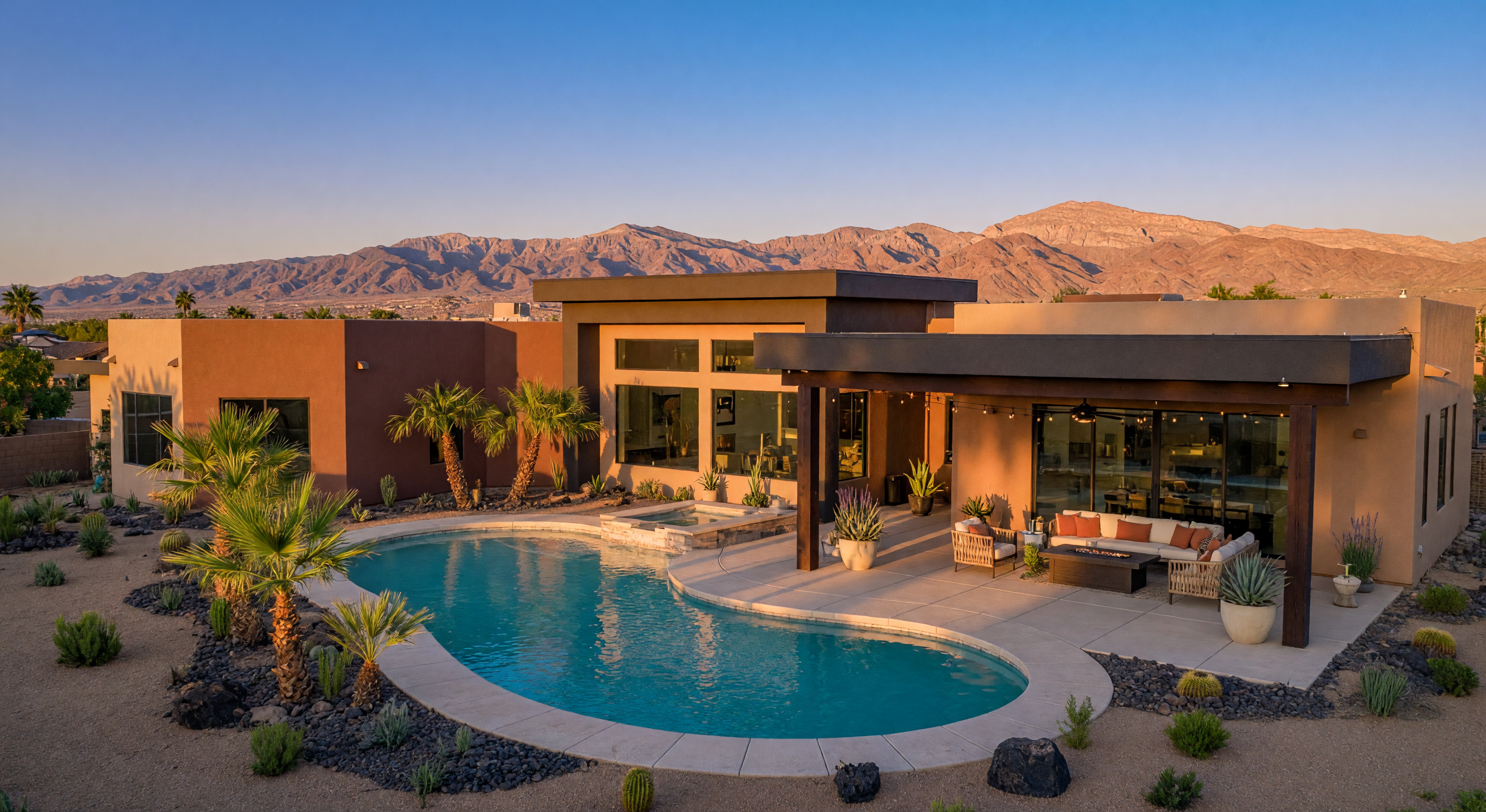 Modern desert home with pool in Henderson