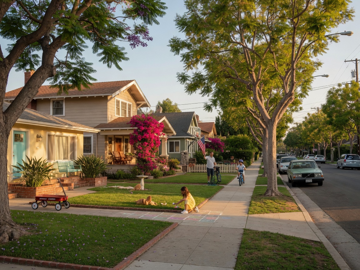 Tree-lined residential street in the San Gabriel Valley