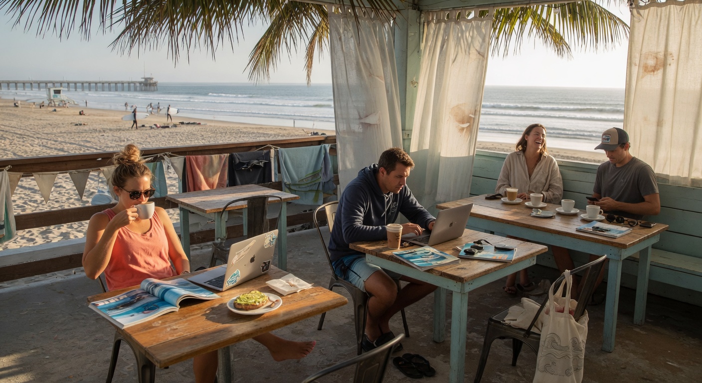 Weekend morning at a cafe in Imperial Beach