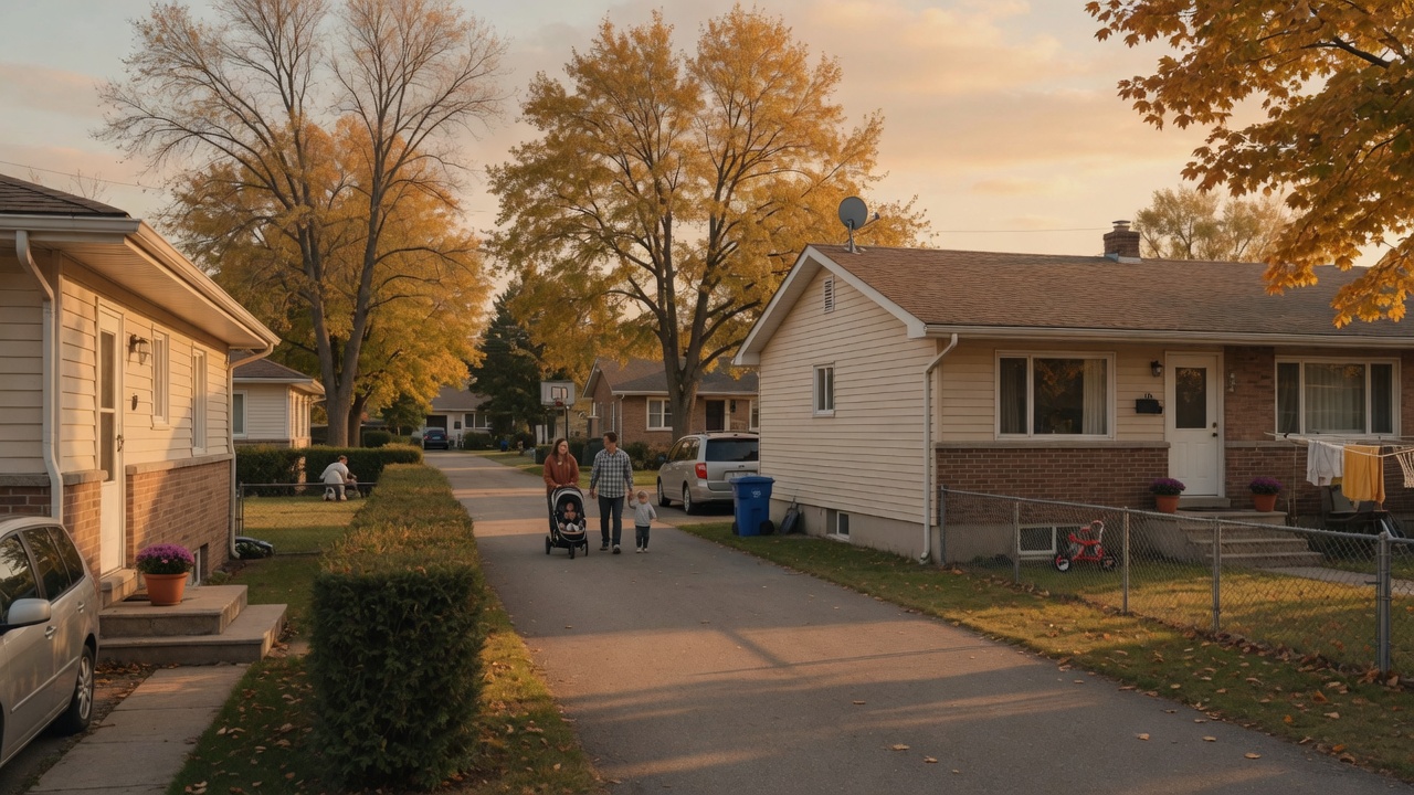 Quiet residential street in Welland, Ontario — a neighbourhood with an outdoor lifestyle