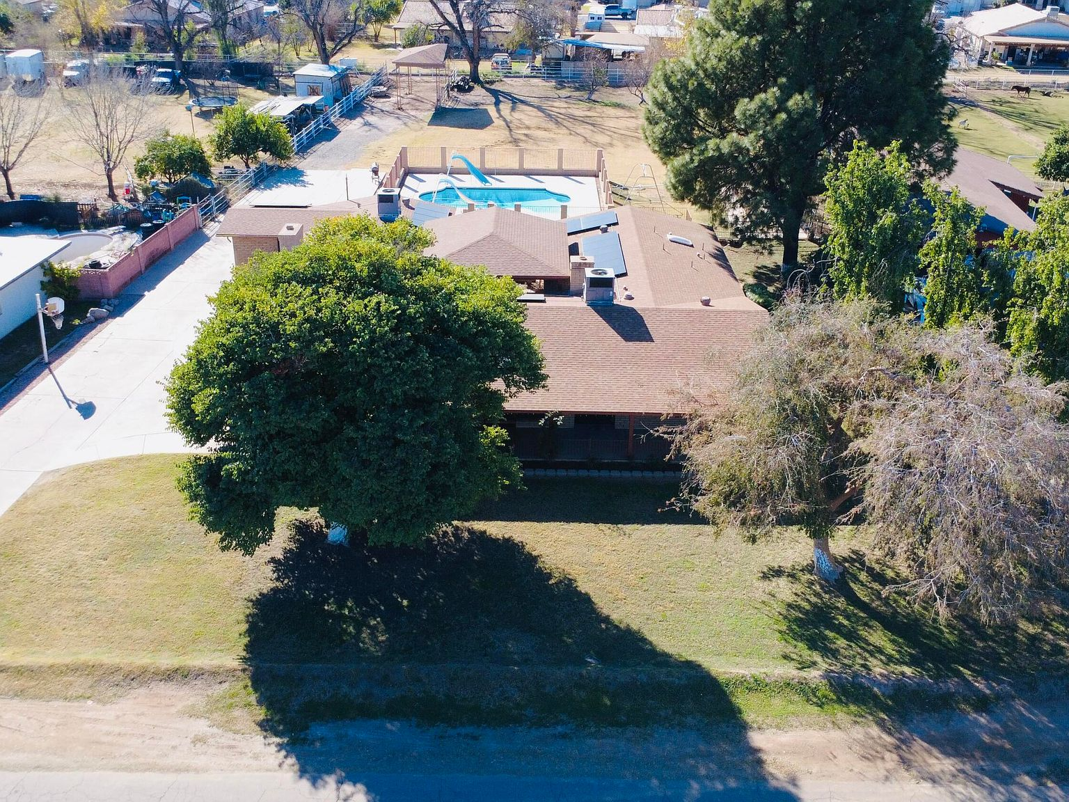 Drone aerial showing the full ranch estate from above