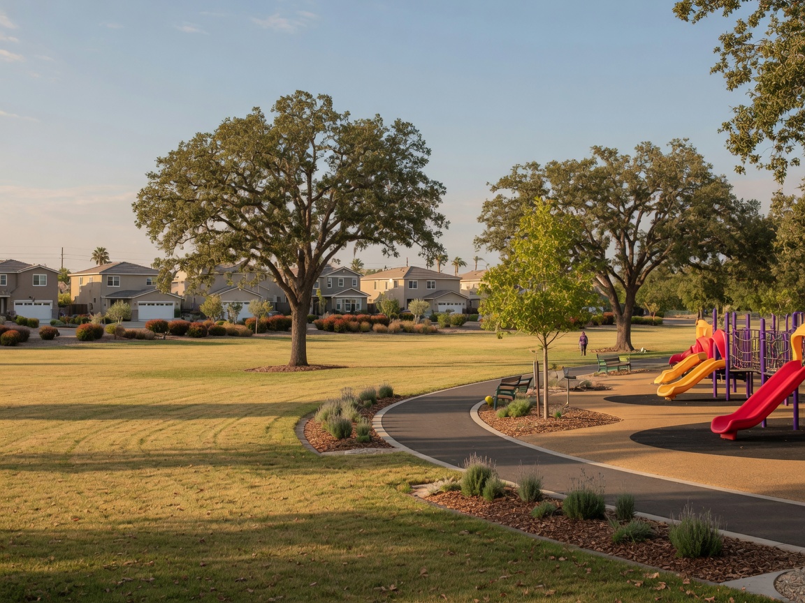 Walking trails and parks in the Plumas Lake master-planned community