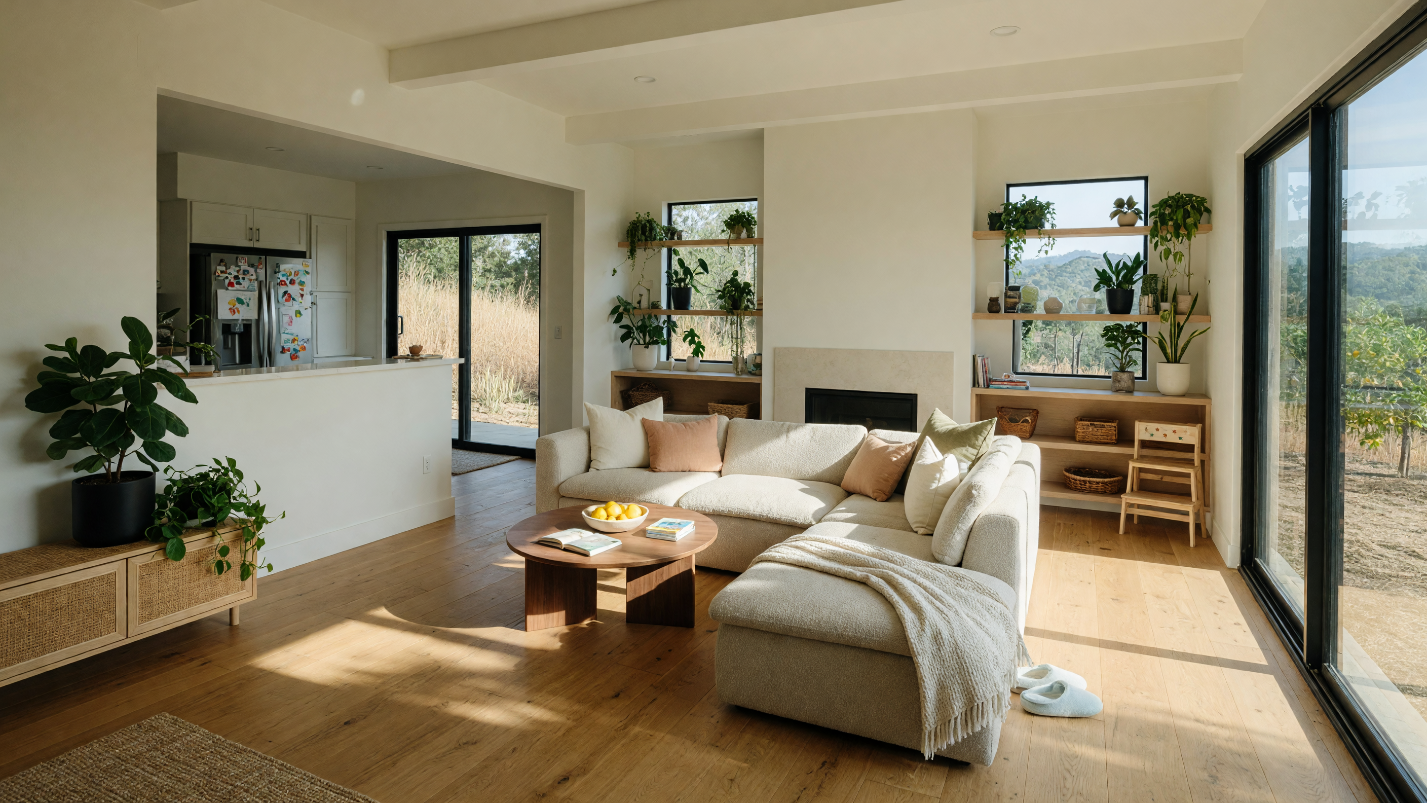 Bright welcoming home interior in Northern California