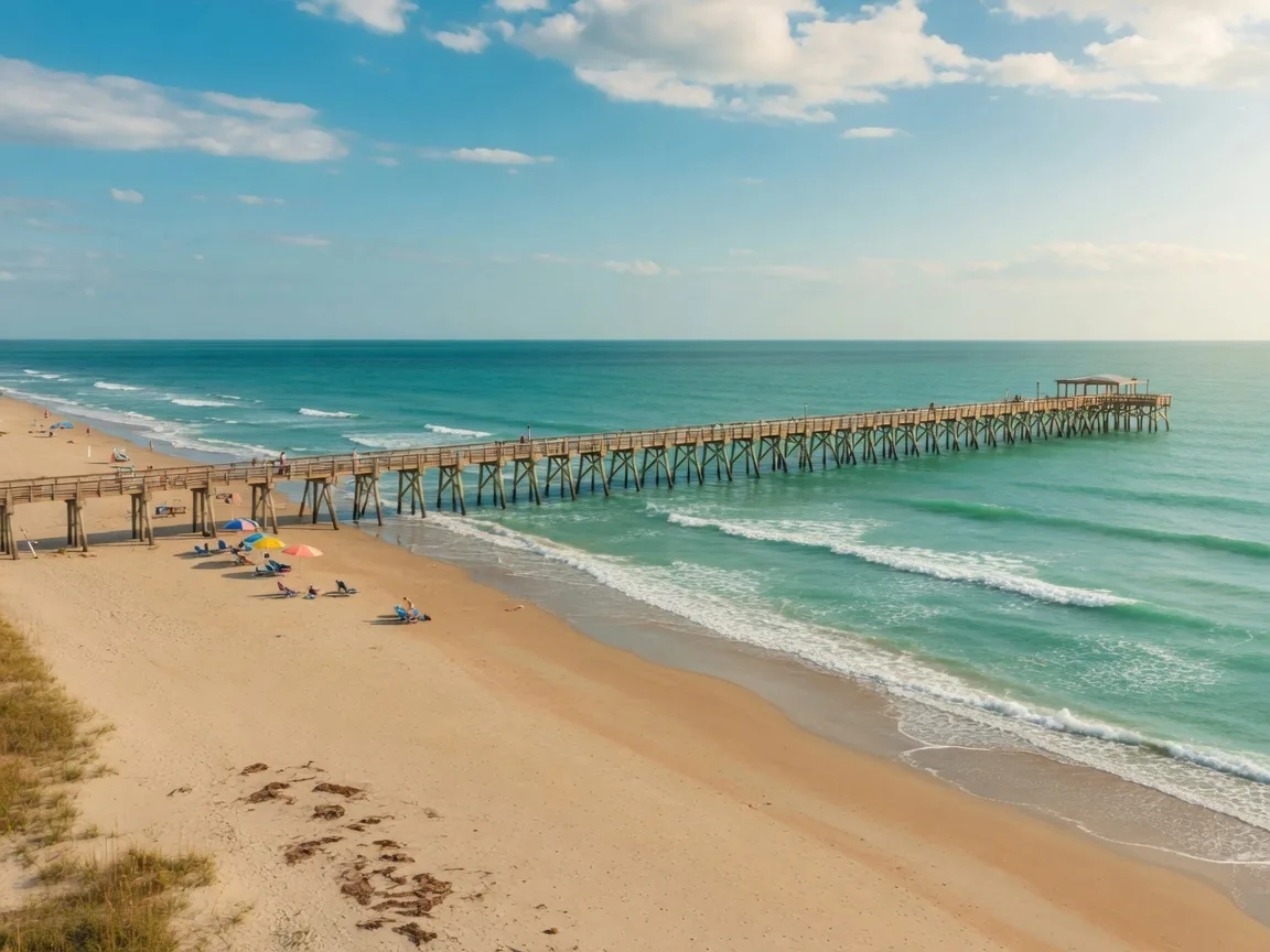 Surfside Beach shoreline near Myrtle Beach SC
