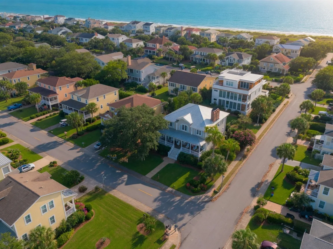 Tree-lined neighborhood in Myrtle Beach
