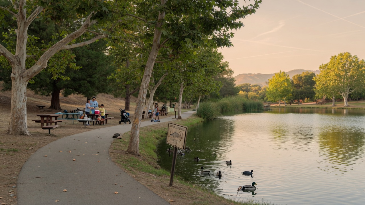 Anaheim Lake fishing lake near Fullerton Hills