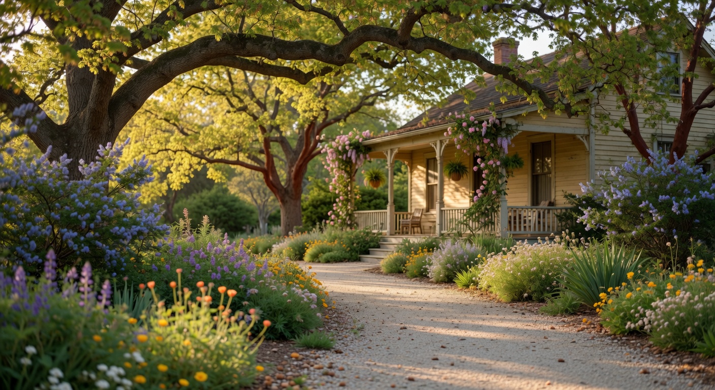 Pristine walking path through lush historic trees in Fullerton California, perfect for an early summer stroll