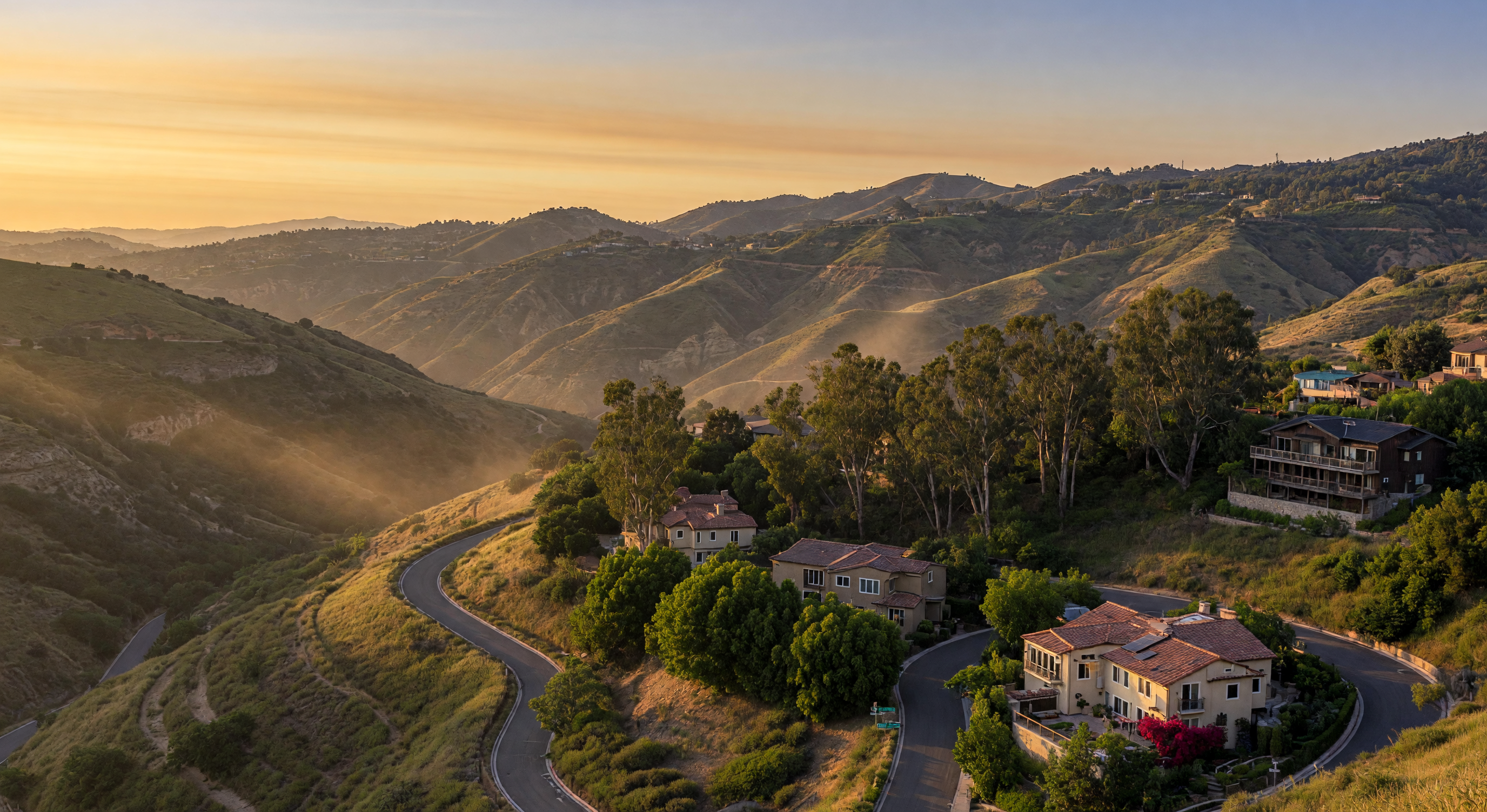 Magnificent panoramic views over the rolling hills of North Fullerton CA