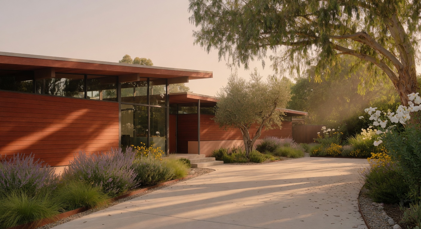 Restored mid century modern cottage style home and native garden in Golden Hills Fullerton
