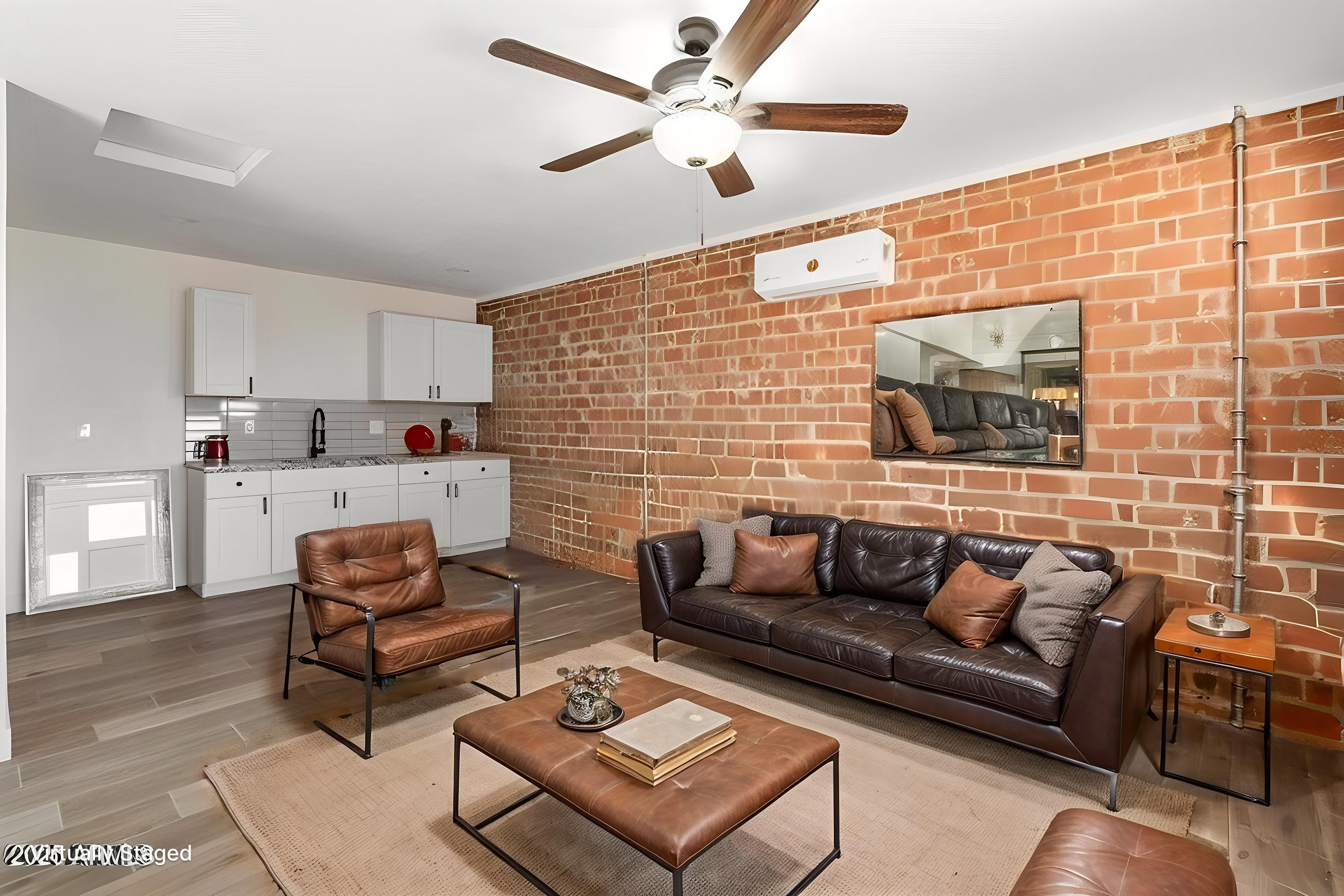 Studio casita interior living space and kitchenette