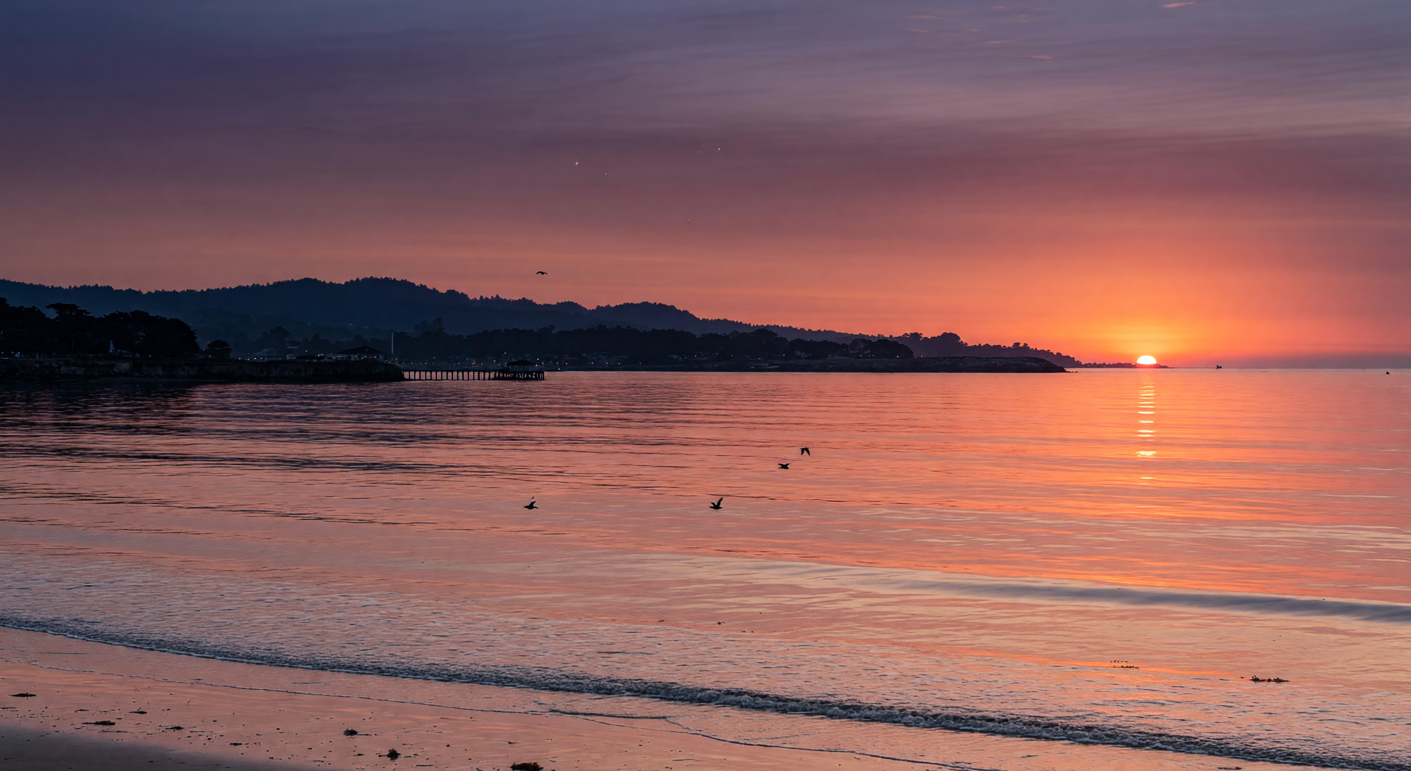 Sunset over Monterey Bay from Santa Cruz California