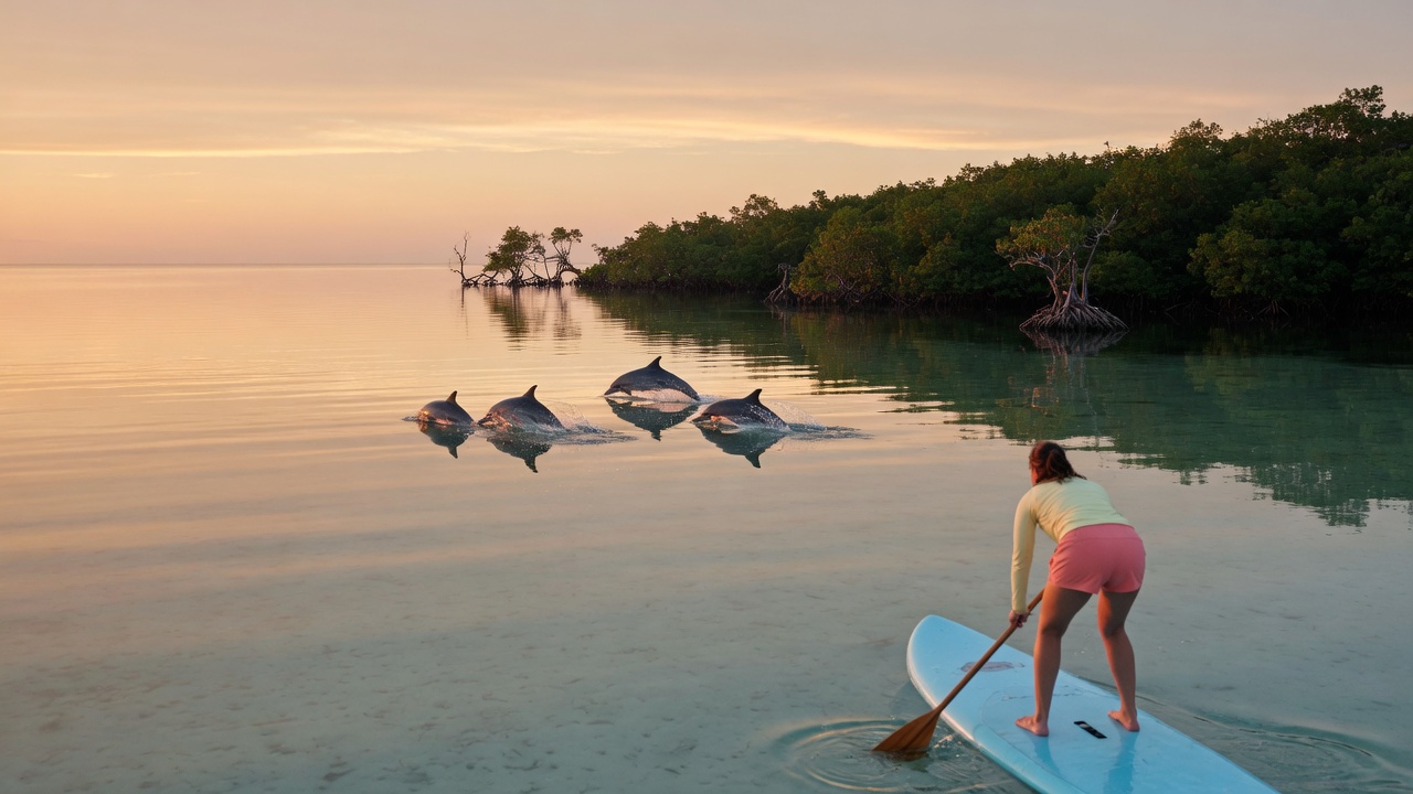 Mid-Summer Paddleboarding & Dolphin Watching in Hudson Beach