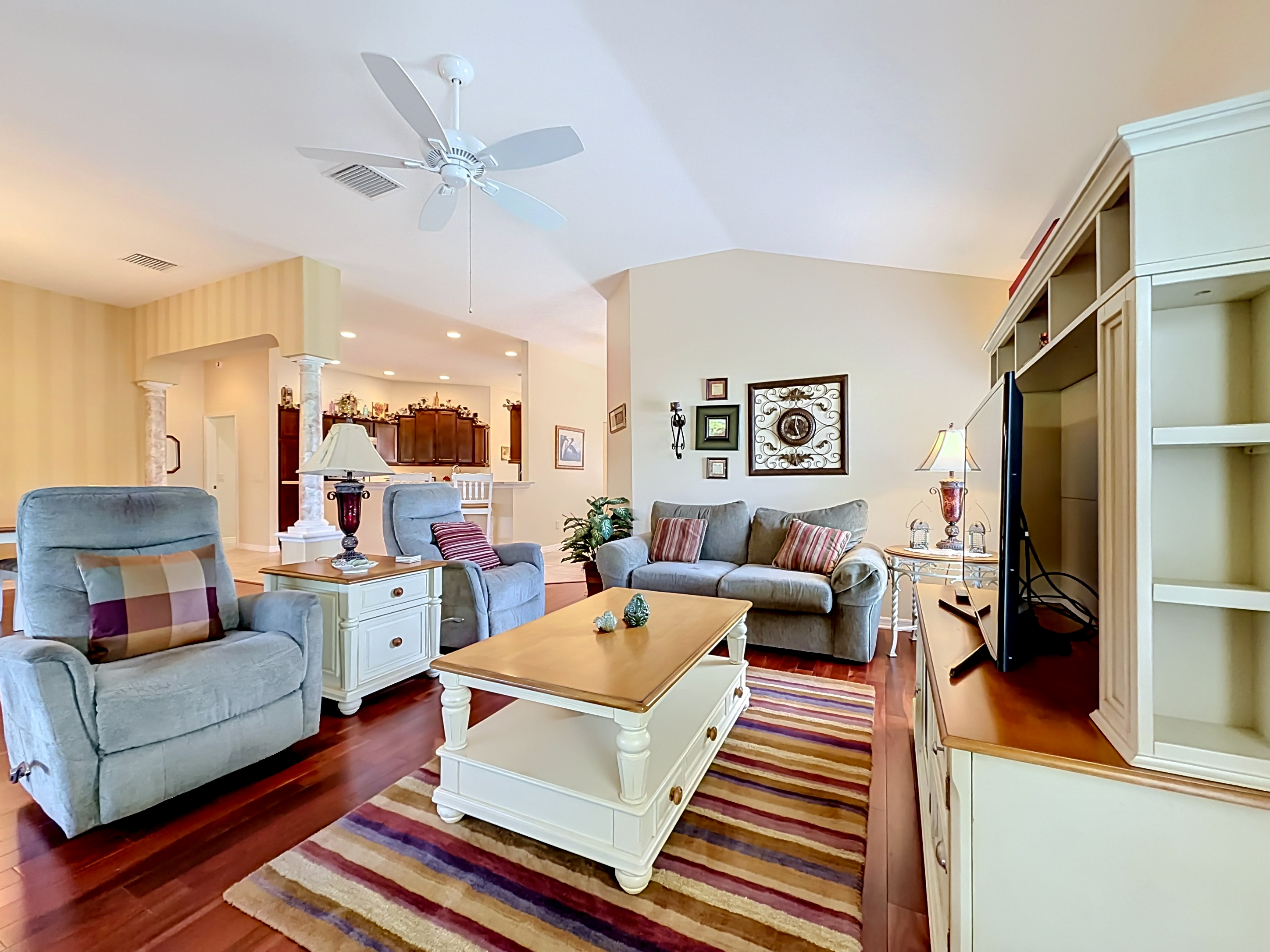 Living room open floor plan flowing into the kitchen