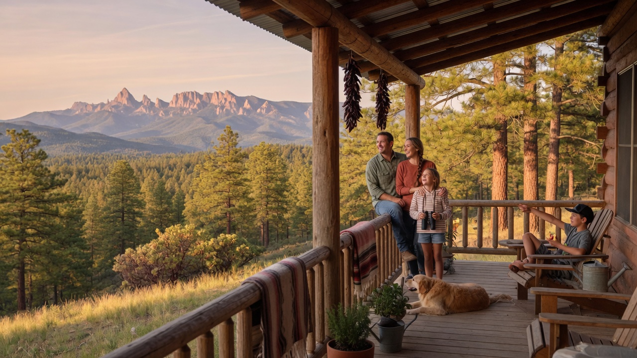 A family enjoying mountain views after relocating to Arizona's Rim Country
