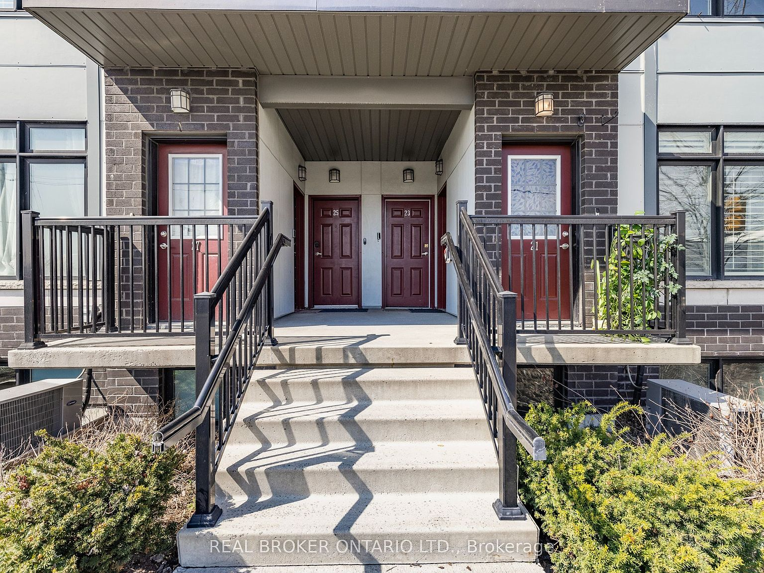 Exterior entrance of 630 Rogers Road Unit 21, a condo townhouse in Toronto's Junction neighbourhood