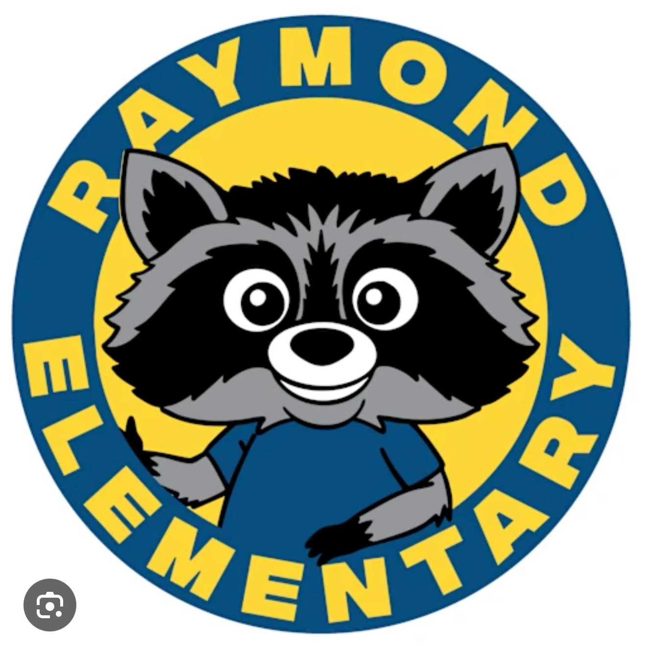 Raymond Elementary School raccoon mascot logo