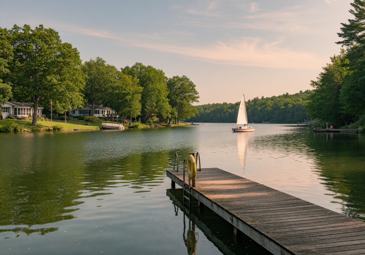 Community scene in Hamburg Township, Michigan