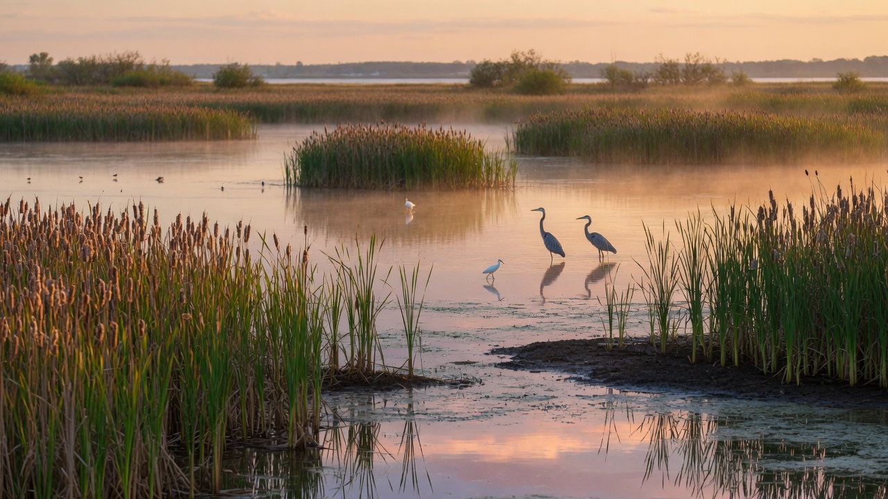 Wetlands and natural landscape near Hemlock Michigan in Saginaw County