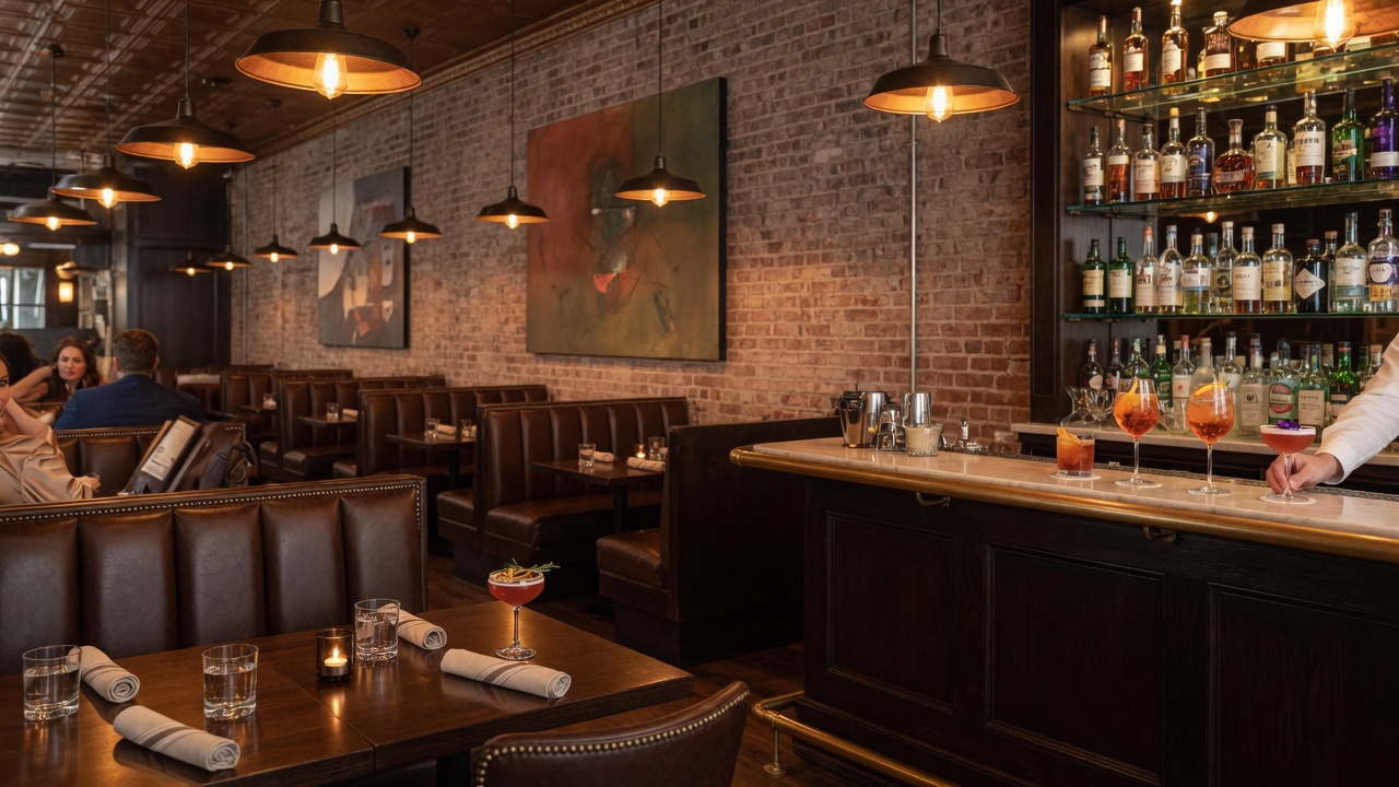 TABLE Restaurant & Lounge interior with warm ambient lighting and polished dining setting in Grand Blanc, Michigan