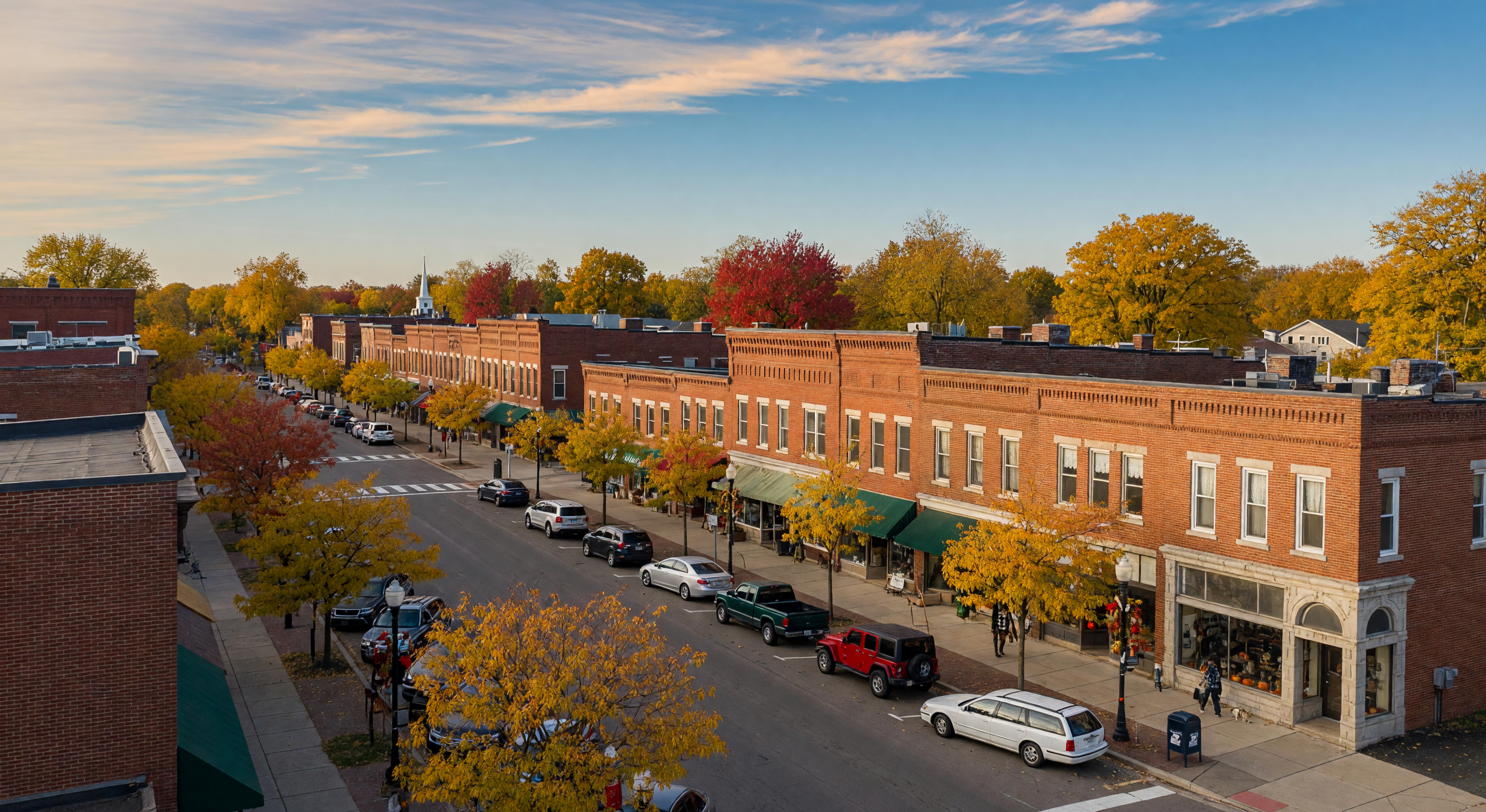 Community scene in Pinckney, Michigan