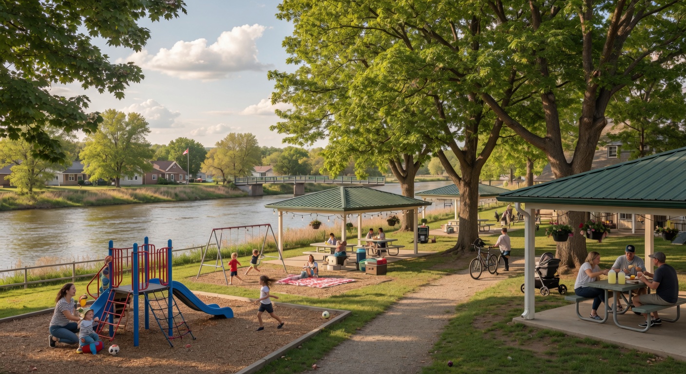 Community scene in Corunna, Michigan