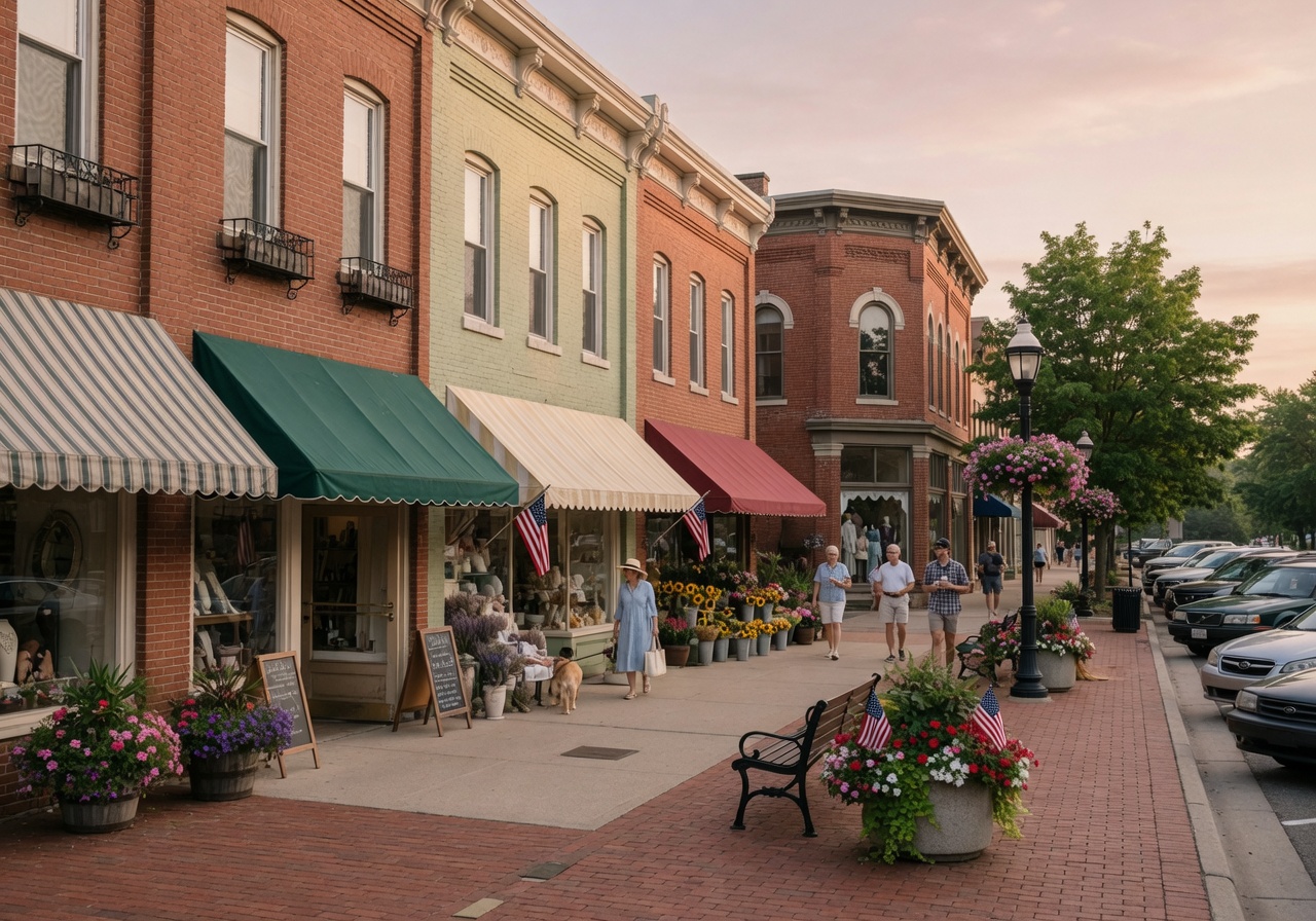 Community scene in Clarkston, Michigan