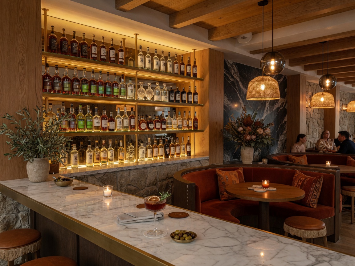 Craft cocktails and elegant bar area at TABLE Restaurant & Lounge in Grand Blanc