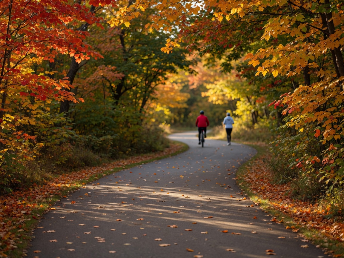 Scenic trail through an Oakland County park in autumn