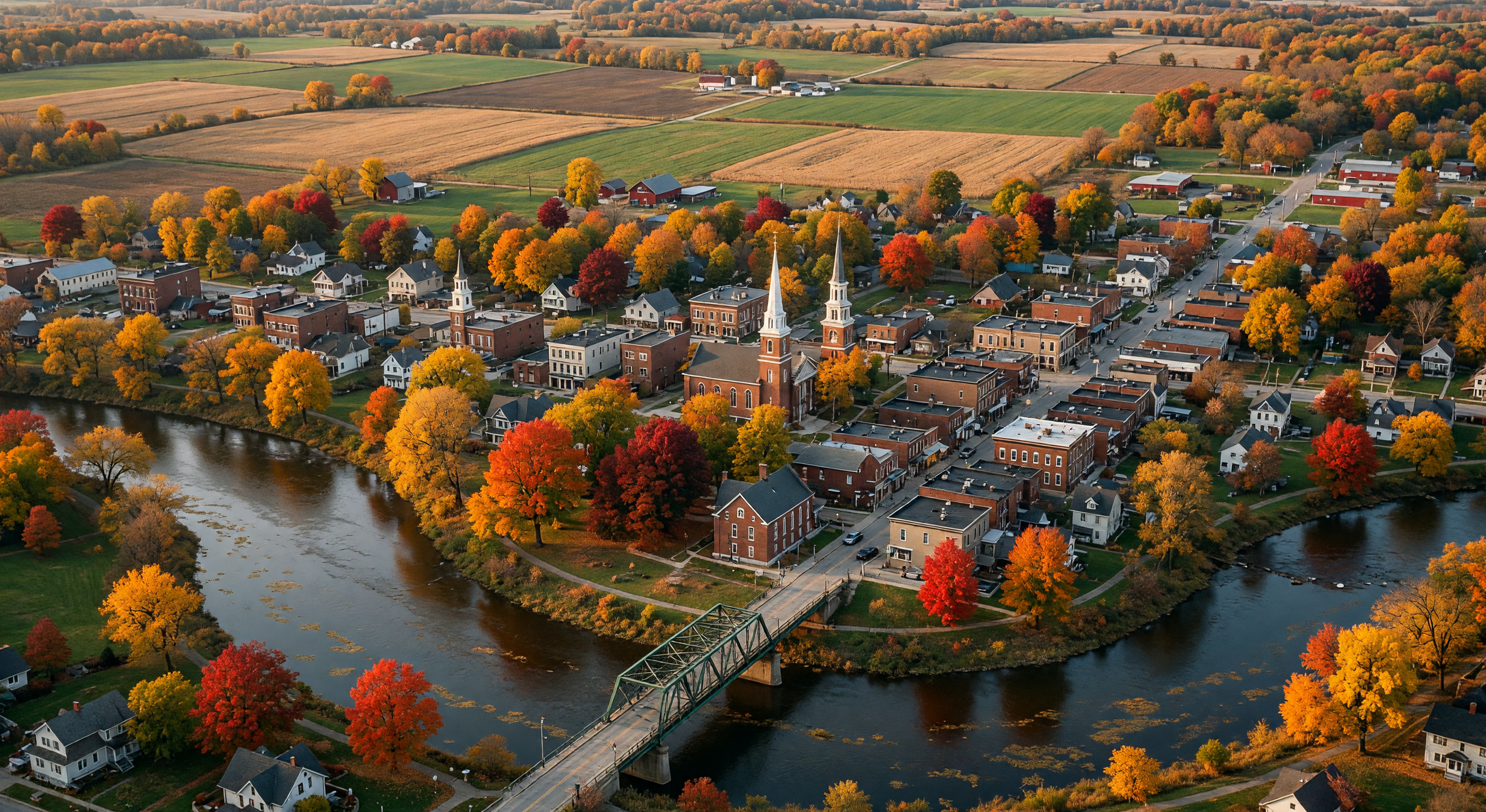 Community scene in Byron, Michigan