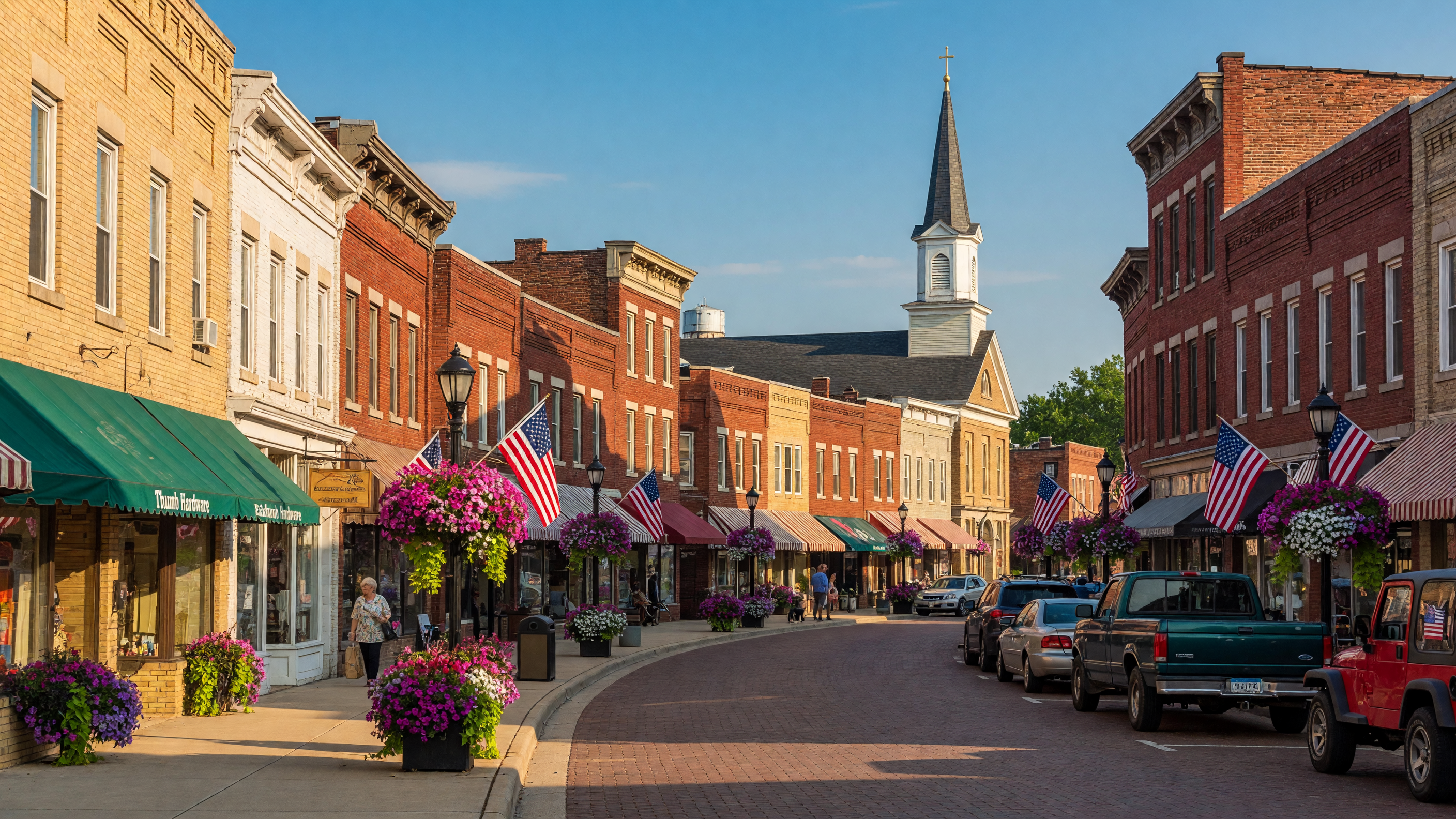 Charming main street in Marlette, Michigan — Heart of the Thumb